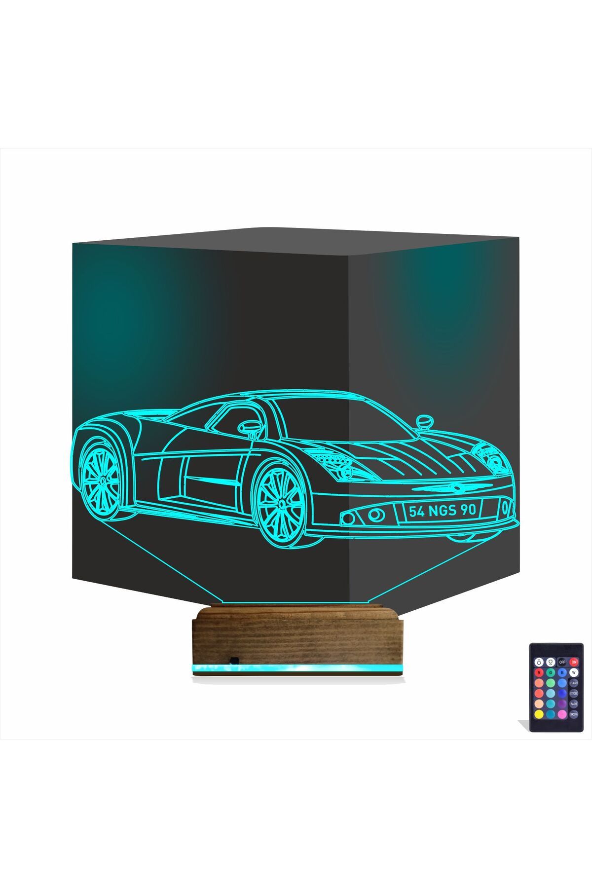 Kirppi 3d Lamba Spor Araba Chevrolet Kişiye Özel Masa Gece Lambası
