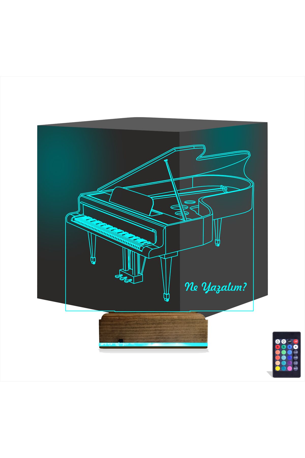 Kirppi 3d Lamba Piyano Müzik Piyanist Kişiye Özel Masa Gece Lambası