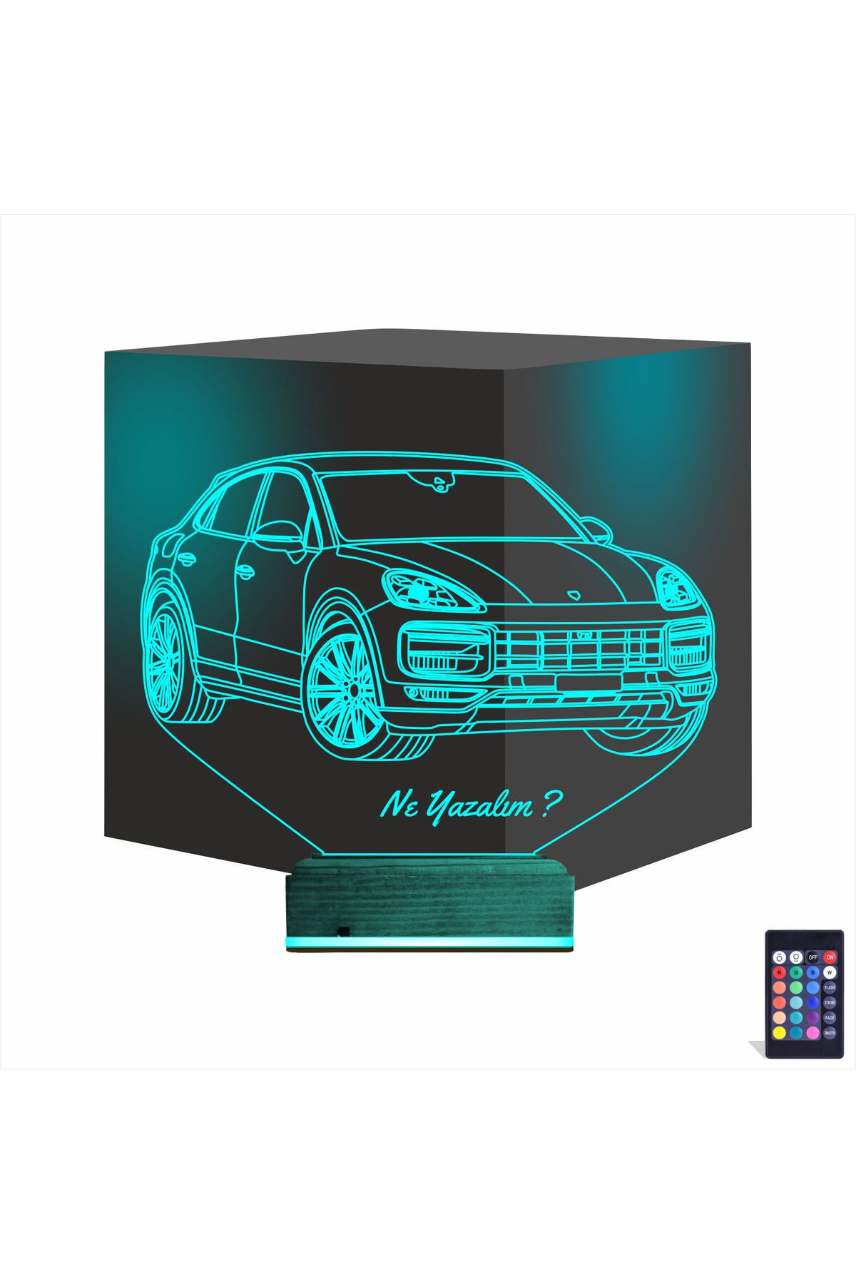 Kirppi 3d Lamba Jeep Phosche Cayanne Kişiye Özel Masa Gece Lambası