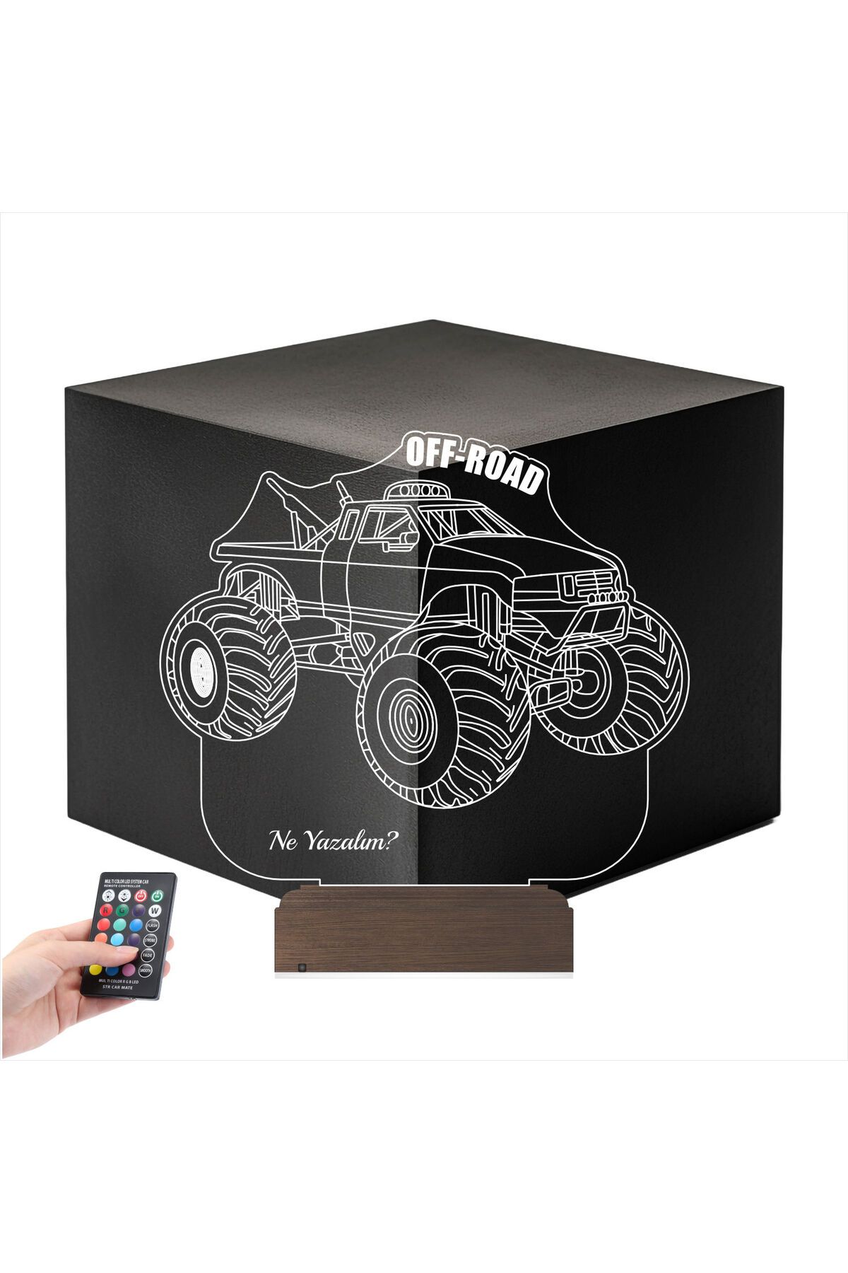 Kirppi 3d Lamba Off Road Arazi Aracı Jeep Tasarım V1 Kişiye Özel Masa Gece Lambası