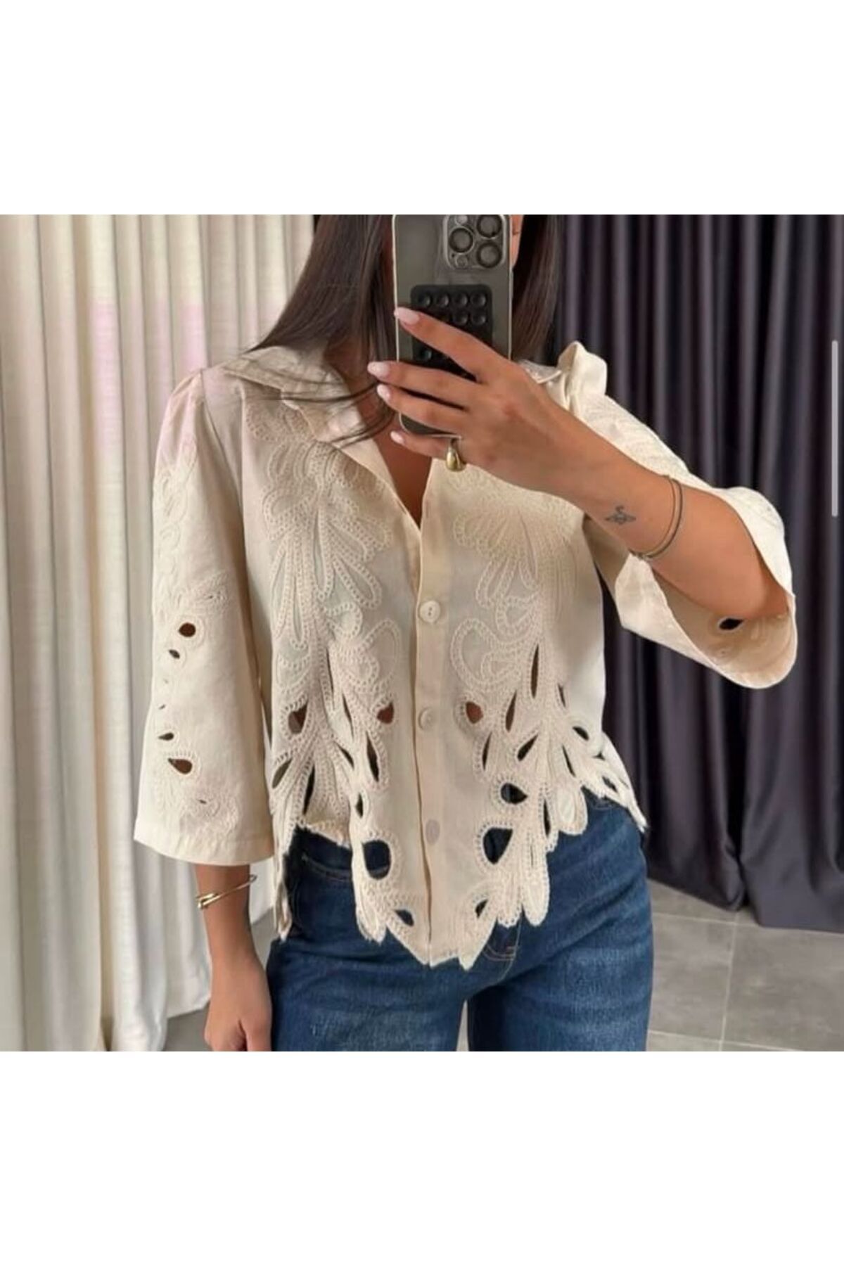 Boutique Sirena Nakışlı Gömlek