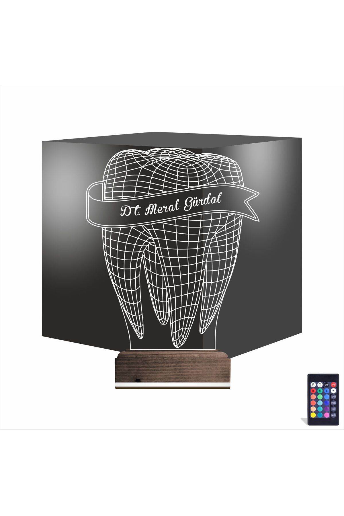 Kirppi 3d Lamba Diş Hekimi Hediye V4 Kişiye Özel Masa Gece Lambası