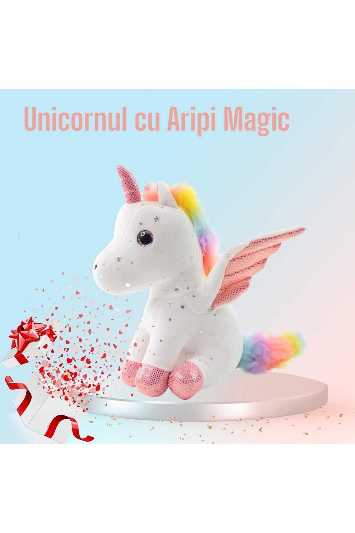 Malvys-Jucarie de plus Malvys®, Unicorn cu Aripi de Inger, Alb, 30 cm 4