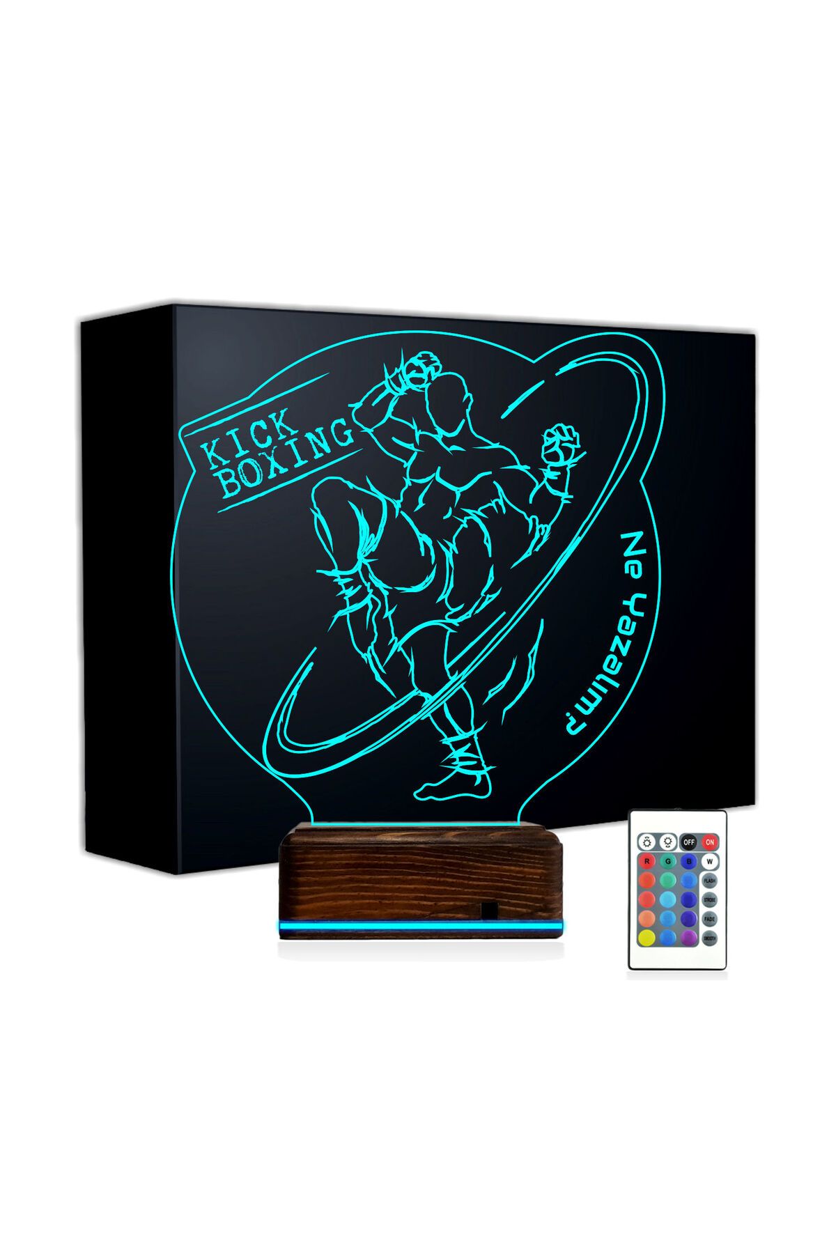 Kirppi 3d Lamba Kick Box Boksör Hediye Kişiye Özel Masa Gece Lambası