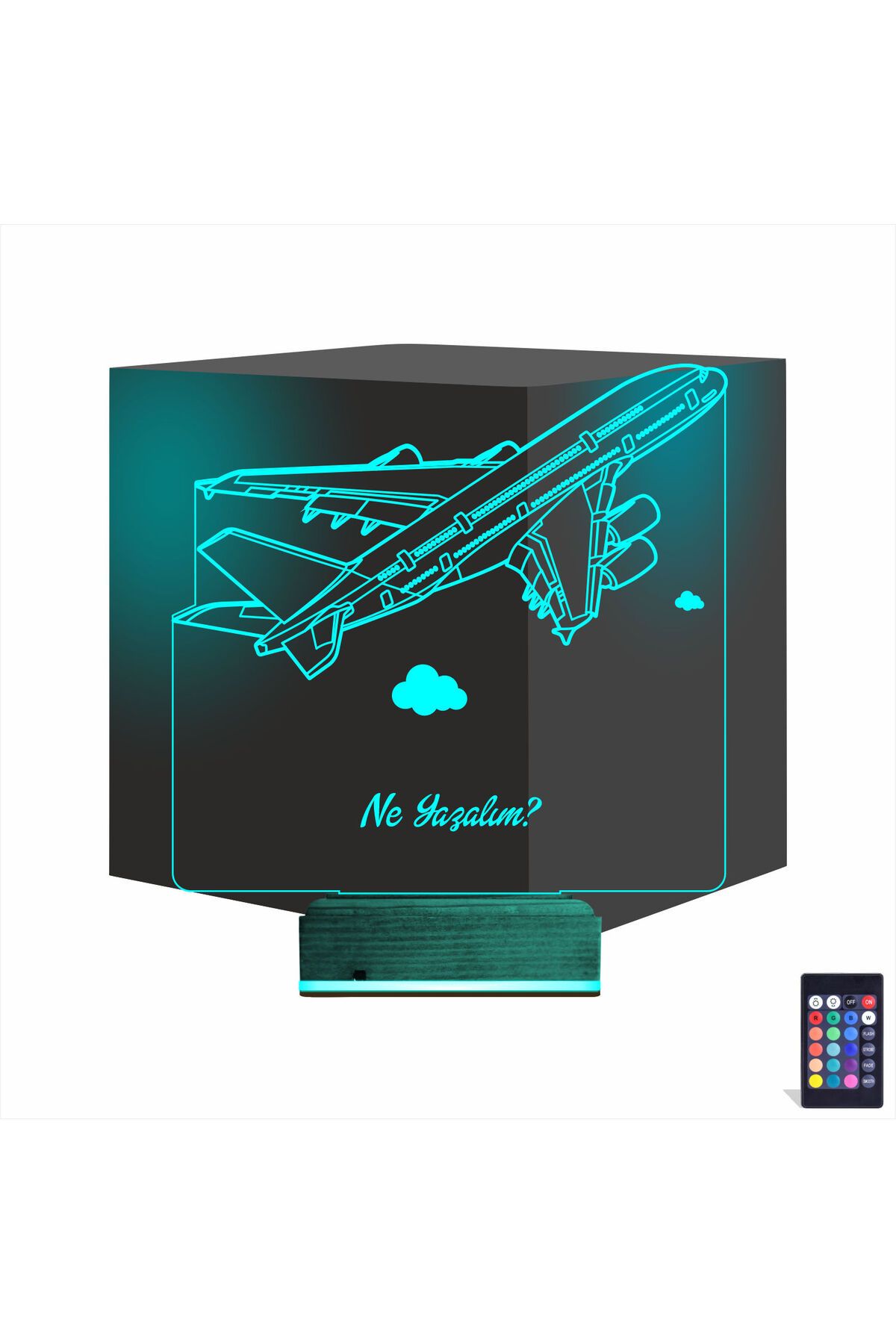 Kirppi 3d Lamba Uçak Kaptan Pilot V2 Kişiye Özel Masa Gece Lambası