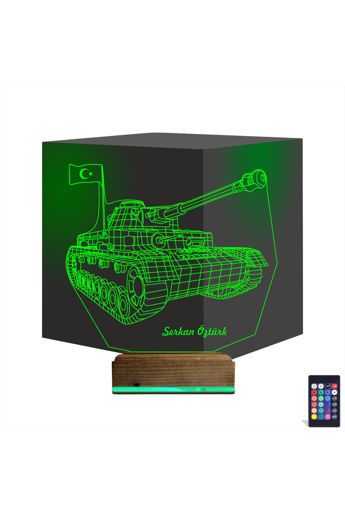 Kirppi 3d Lamba Tank Tankçı Asker Kişiye Özel Masa Gece Lambası