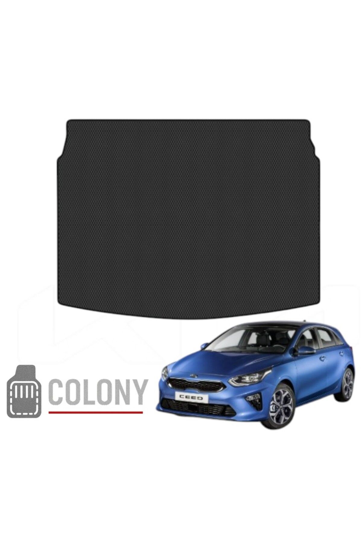 COLONY Kia Ceed 2018+ Hücreli Premium Eva Oto Bagaj Paspası & Bagaj Havuzu Siyah