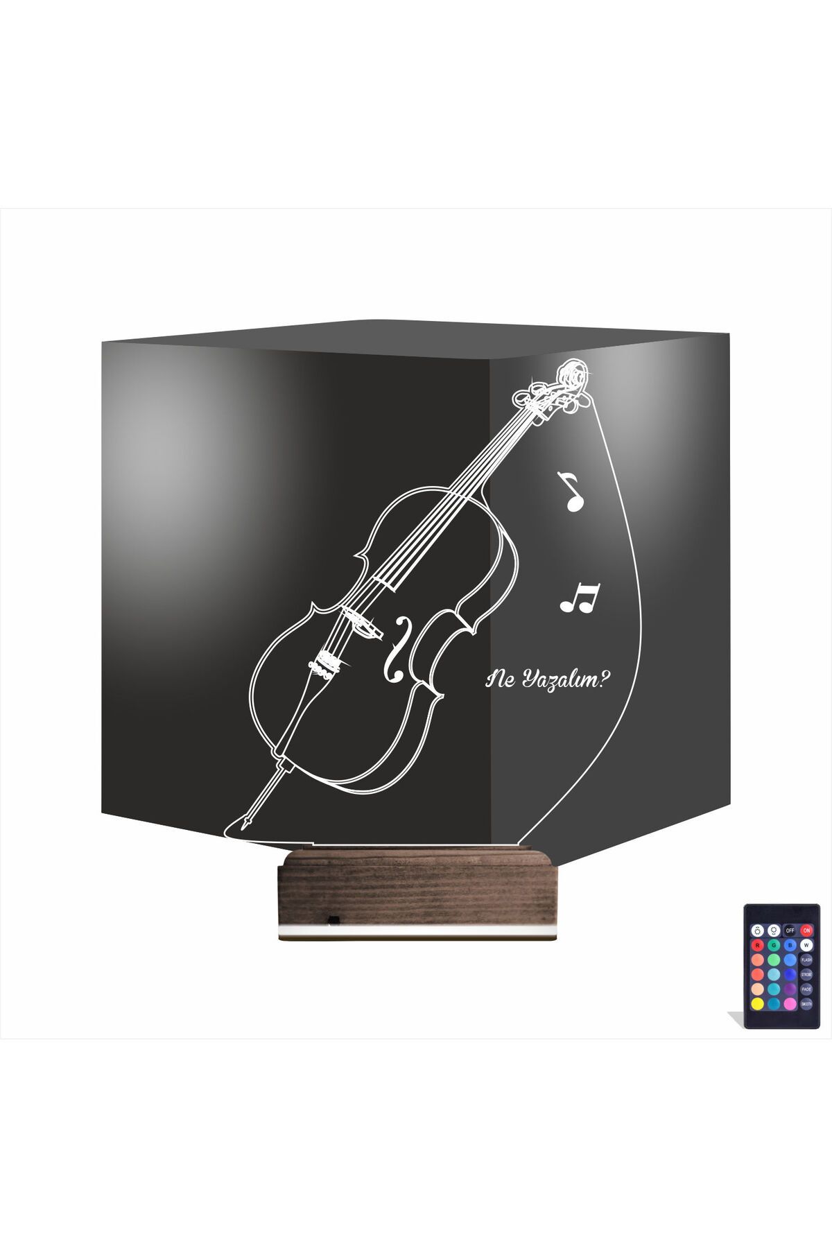 Kirppi 3d Lamba Çello Enstrüman Müzik Kişiye Özel Masa Gece Lambası
