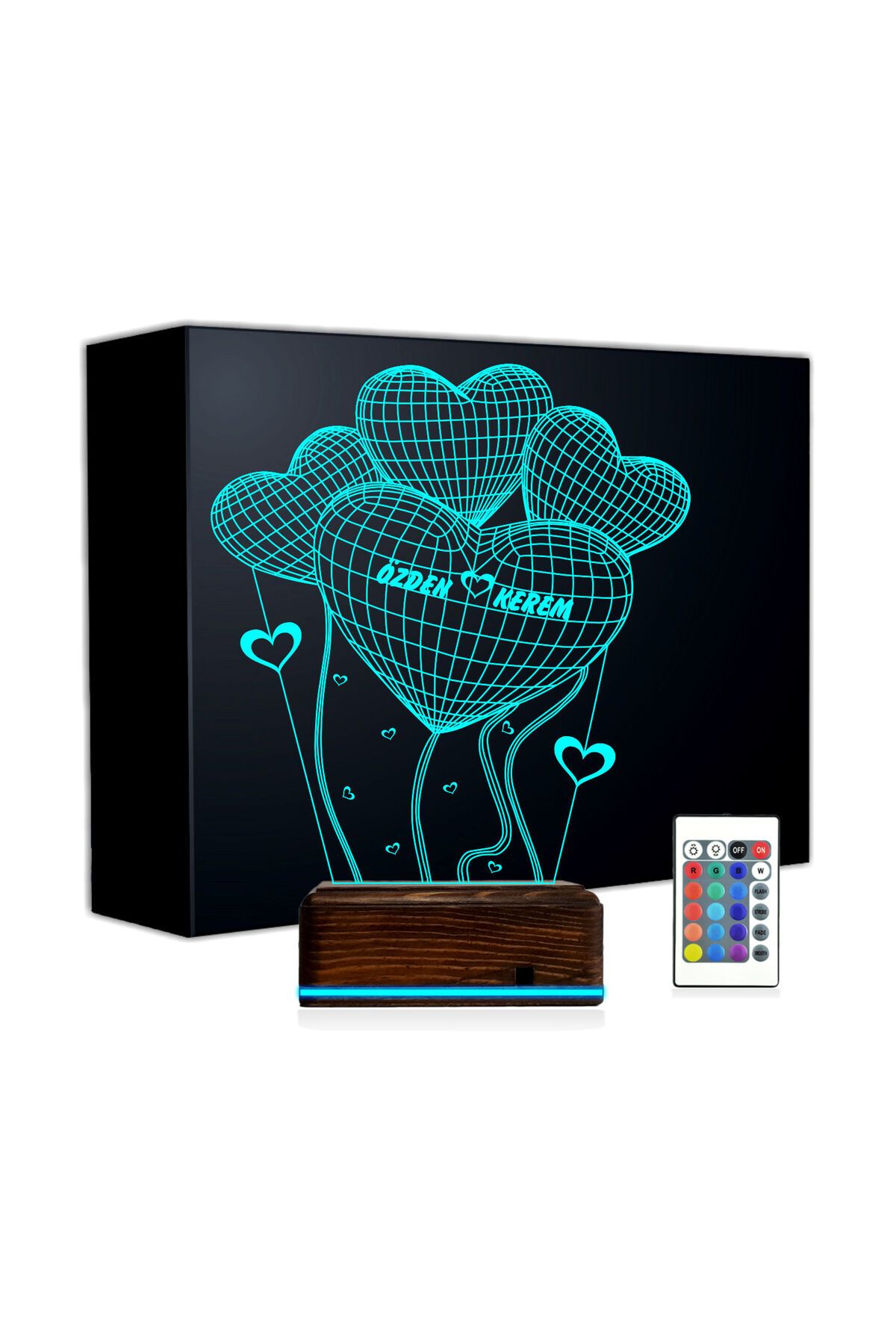 Kirppi 3d Lamba Kalp Sevgiliye Hediye V25 Kişiye Özel Masa Gece Lambası