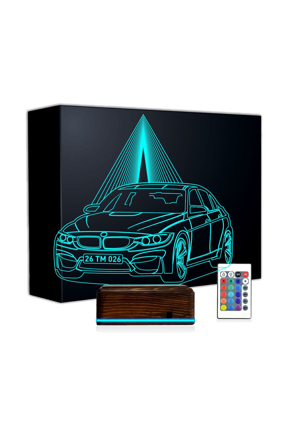 Kirppi 3d Lamba Araba Otomobil Bmw Kişiye Özel Masa Gece Lambası