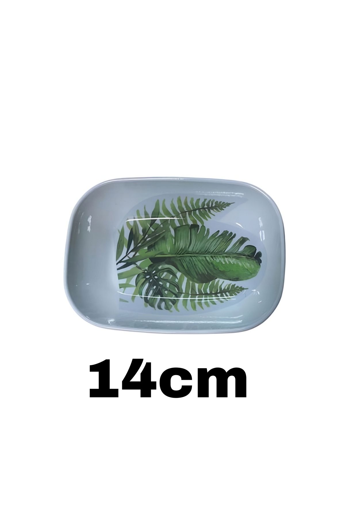 nazen 6 Adet Beyaz Melamin Kayık Tabak 14x10cm -17x12 orta-büyük Boy Salata Tabağı