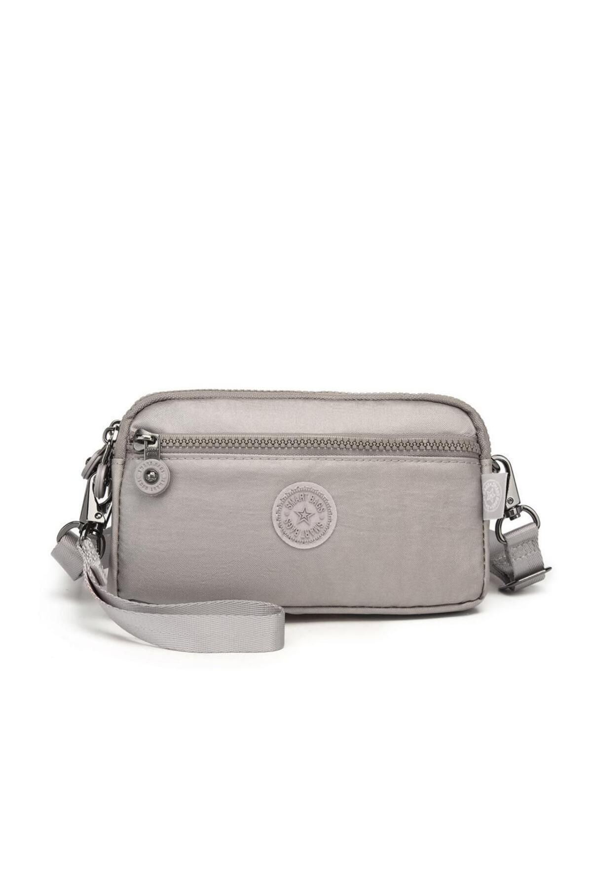 SMART BAGS Metalik Kumaş Smart Bags Mini Boy Postacı Çantası ve Cüzdanı 1112