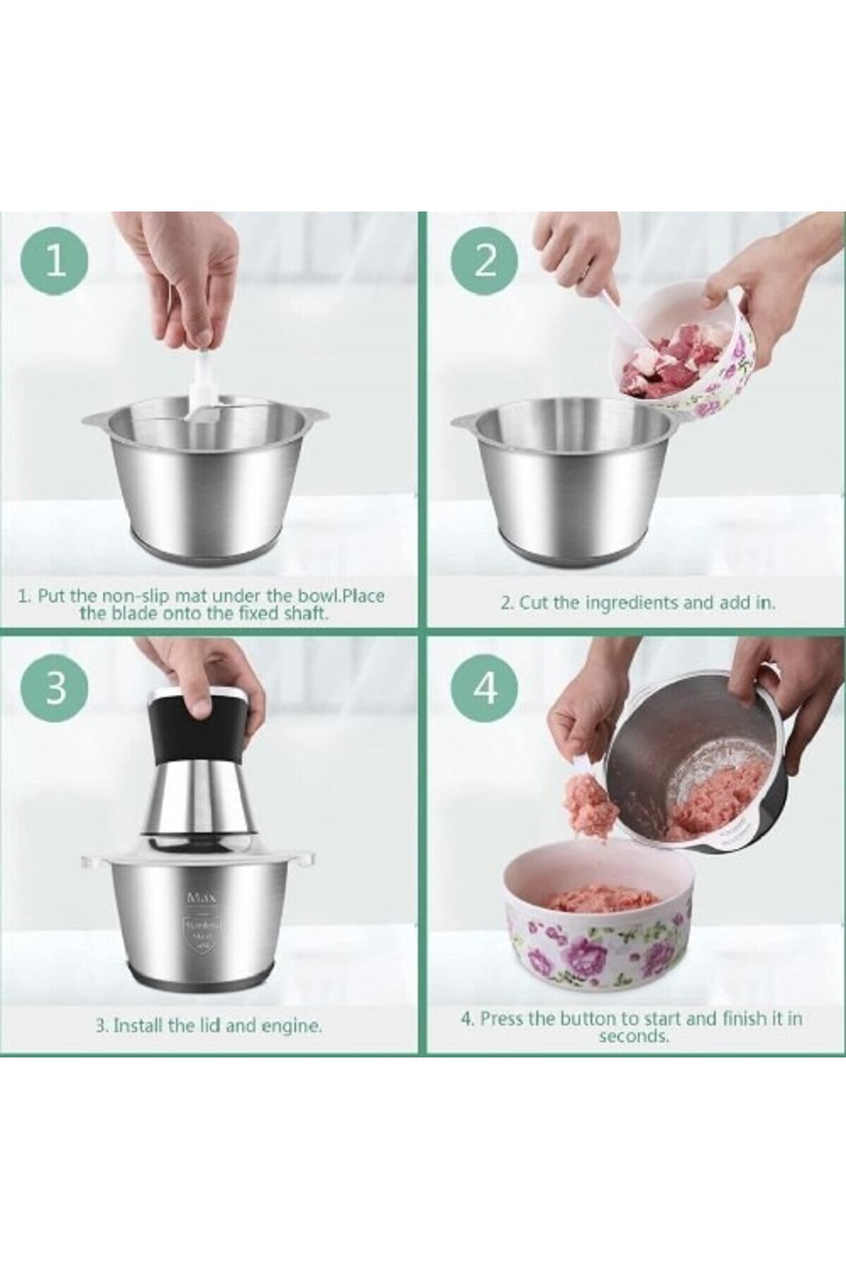 مفرمة اللحوم والخضروات الكهربائية سعة 3 لتر RE-2-100