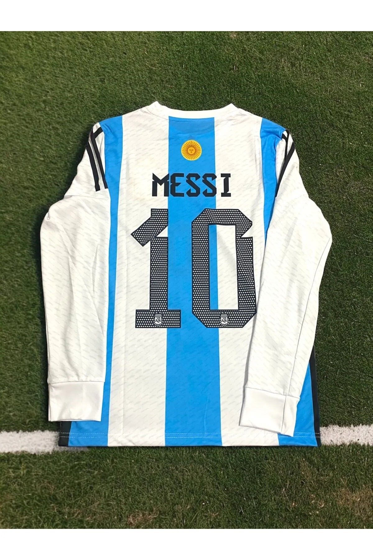 yenteks Messi Arjantin Uzun Kol 3 Yıldız Dünya Kupası Yetişkin Forma