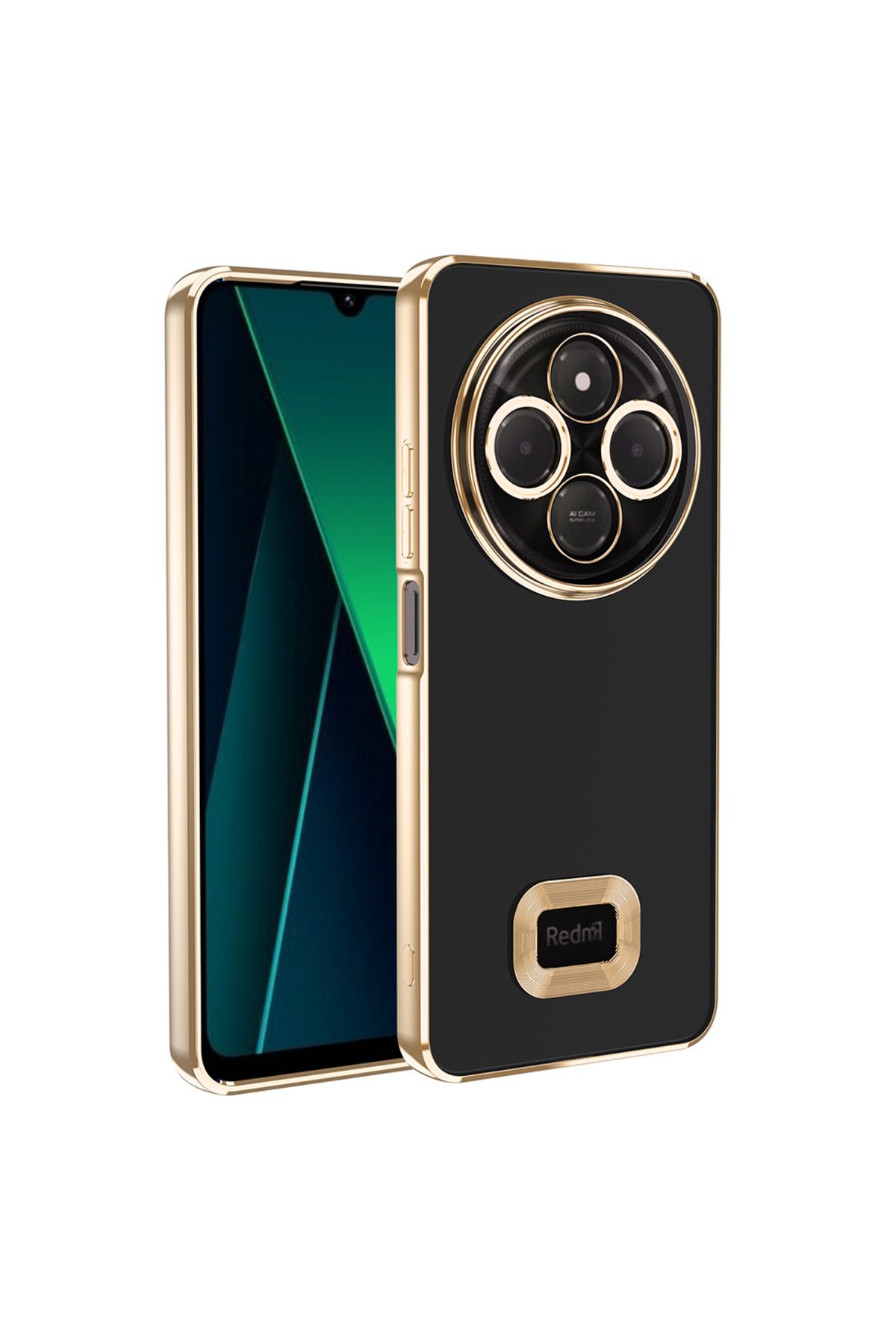 Ceponya Xiaomi Redmi 14C 4G Kılıf Köşeleri Renkli Şeffaf Kamera Korumalı Silikon Luxury Kapak