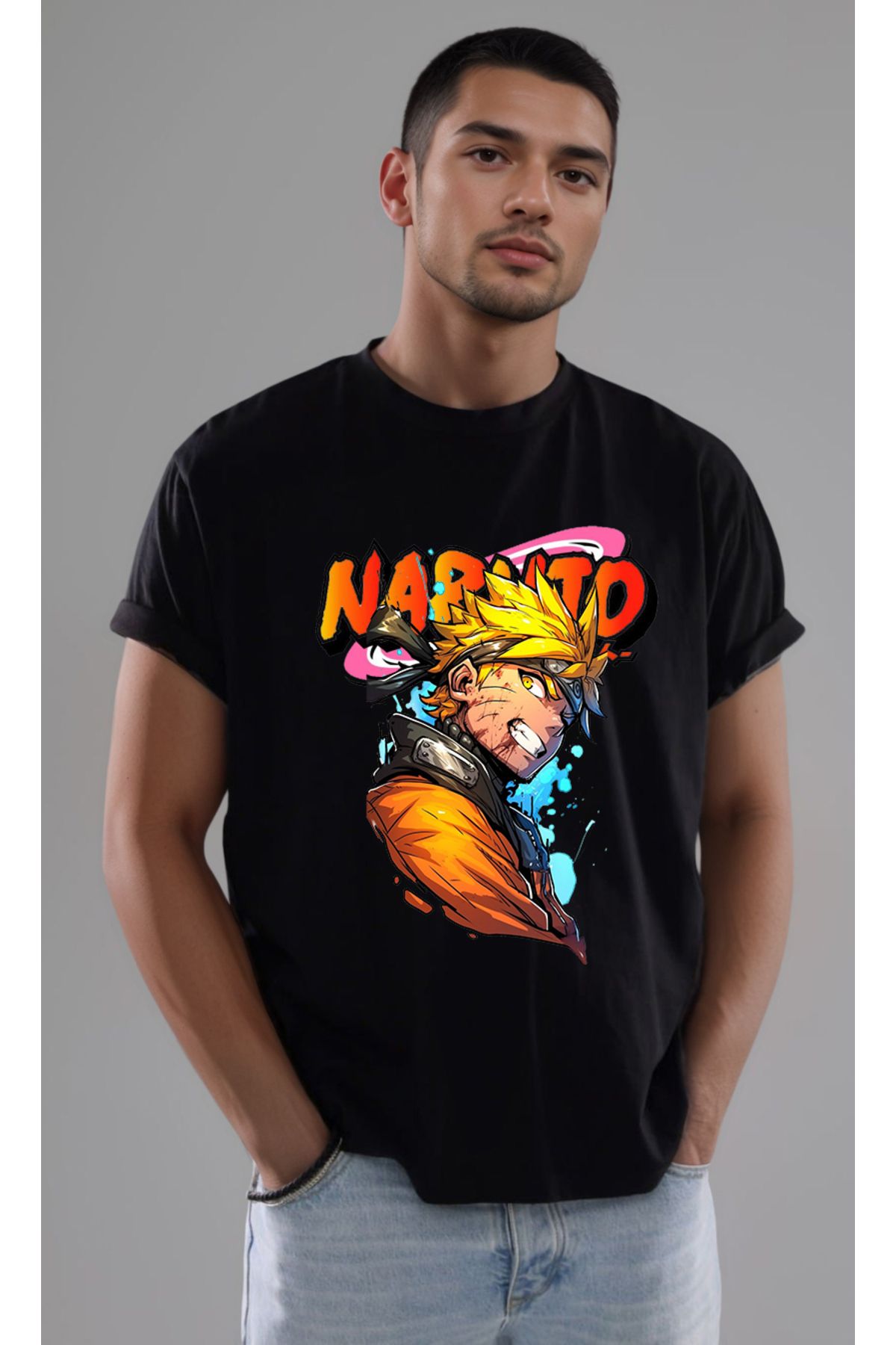 petite pati Naruto Baskılı Unisex Tshirt
