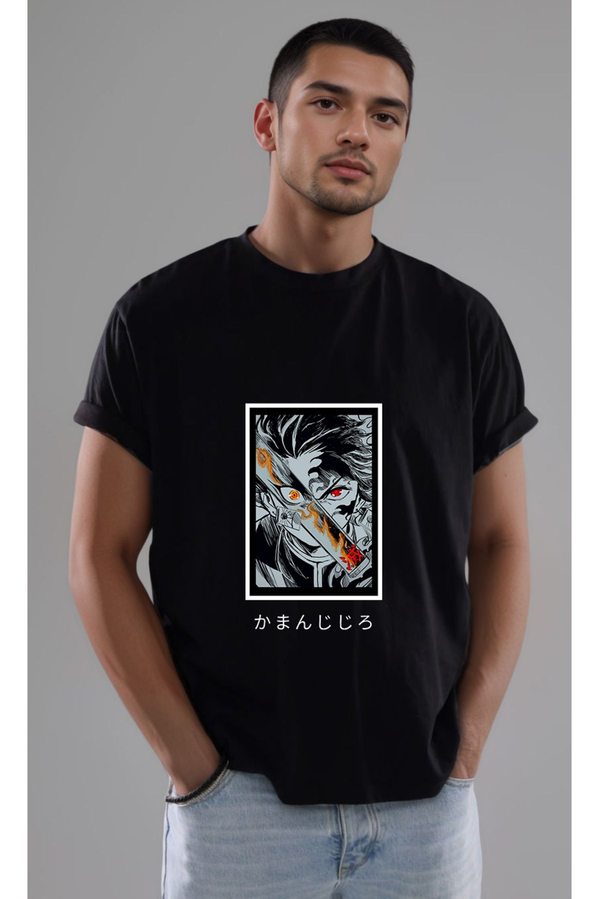 petite pati Demon Slayer Tanjiro Baskılı Unisex Tshirt