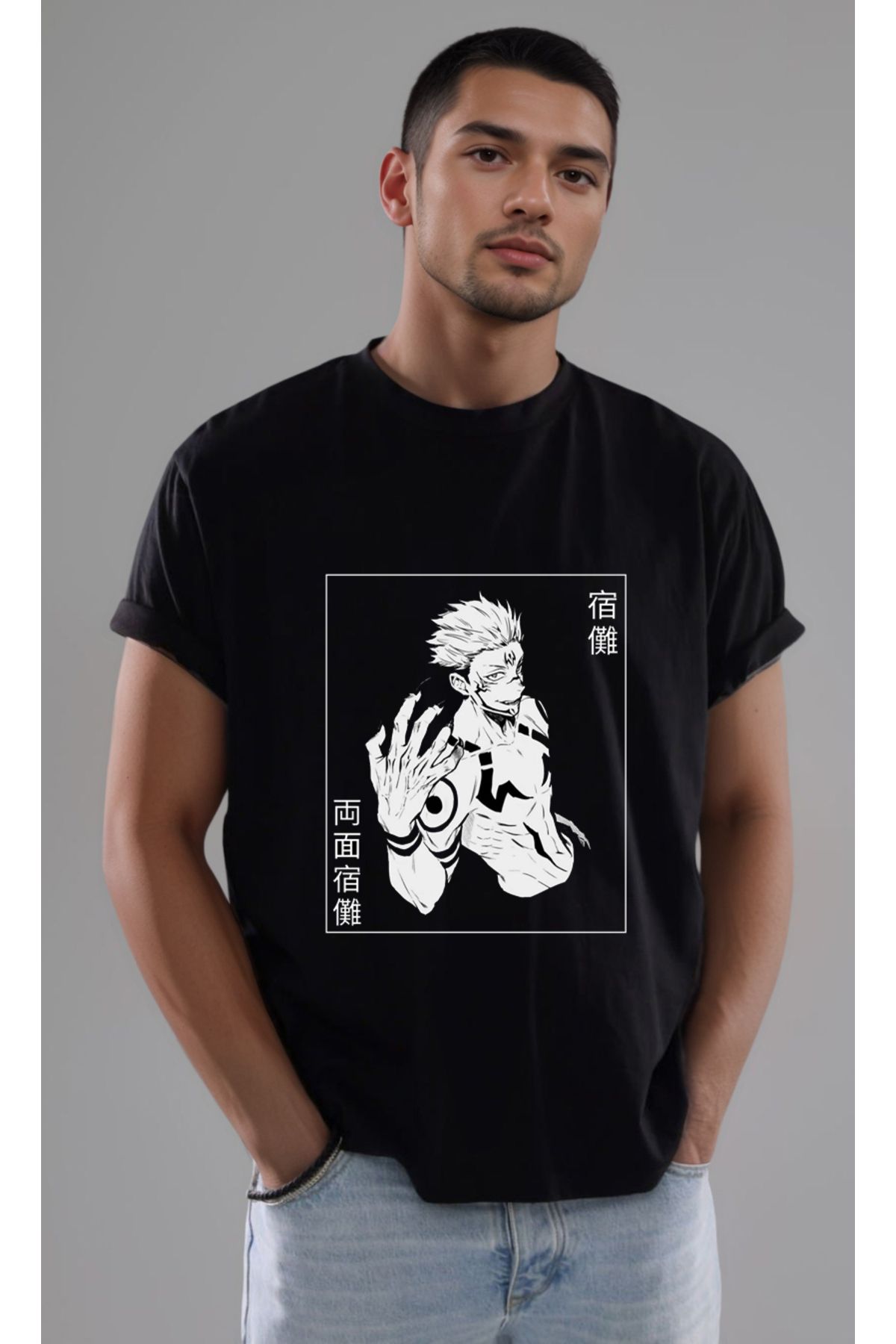petite pati Jujutsu Kaisen Sukuna Baskılı Unisex Tshirt