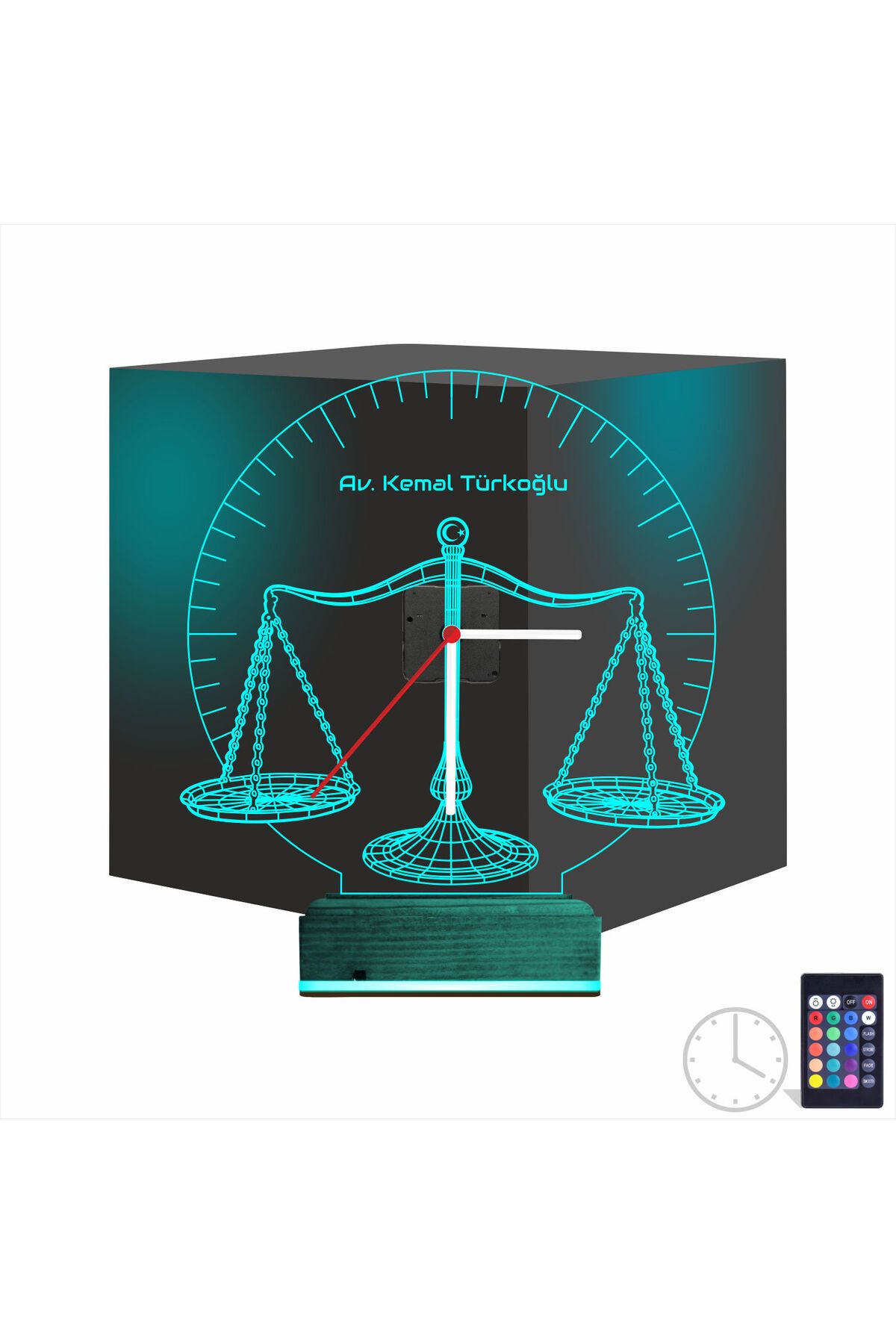 Kirppi 3d Saat Lamba Avukat Hediye Terazi Hukuk Tema Kişiye Özel Masa Gece Lambası
