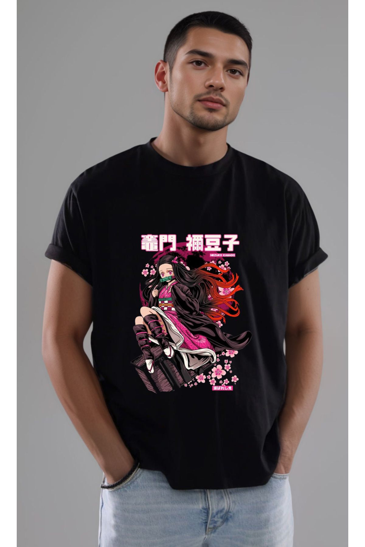 petite pati Demon Slayer Nezuko Baskılı Unisex Tshirt