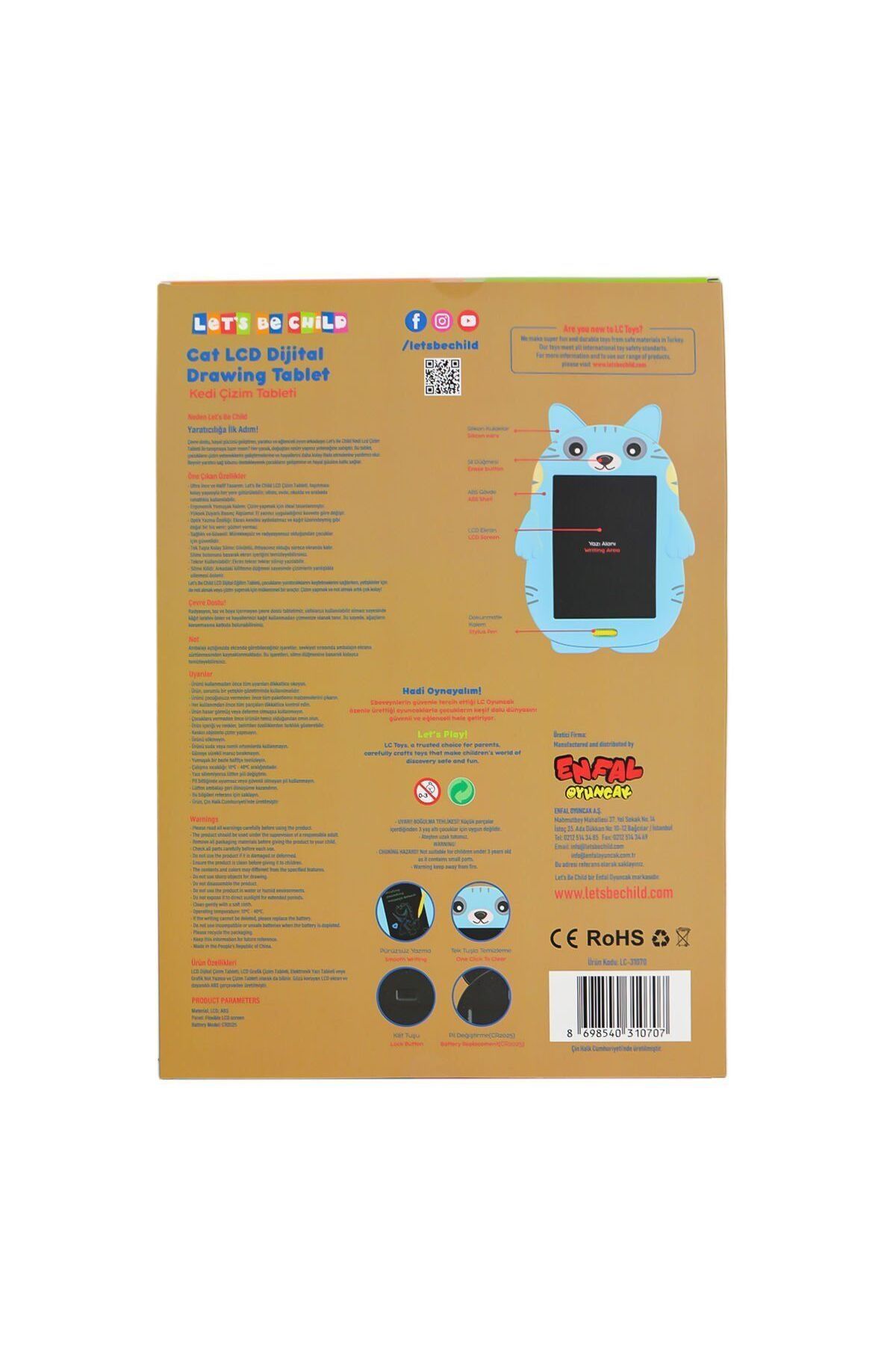 melfxxl eticaret LC-31070 Kedi Çizim Tableti 8.5 inç