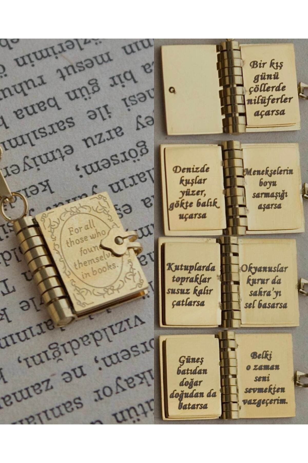 beia jewelry Çelik Şiir Kitap Kolye