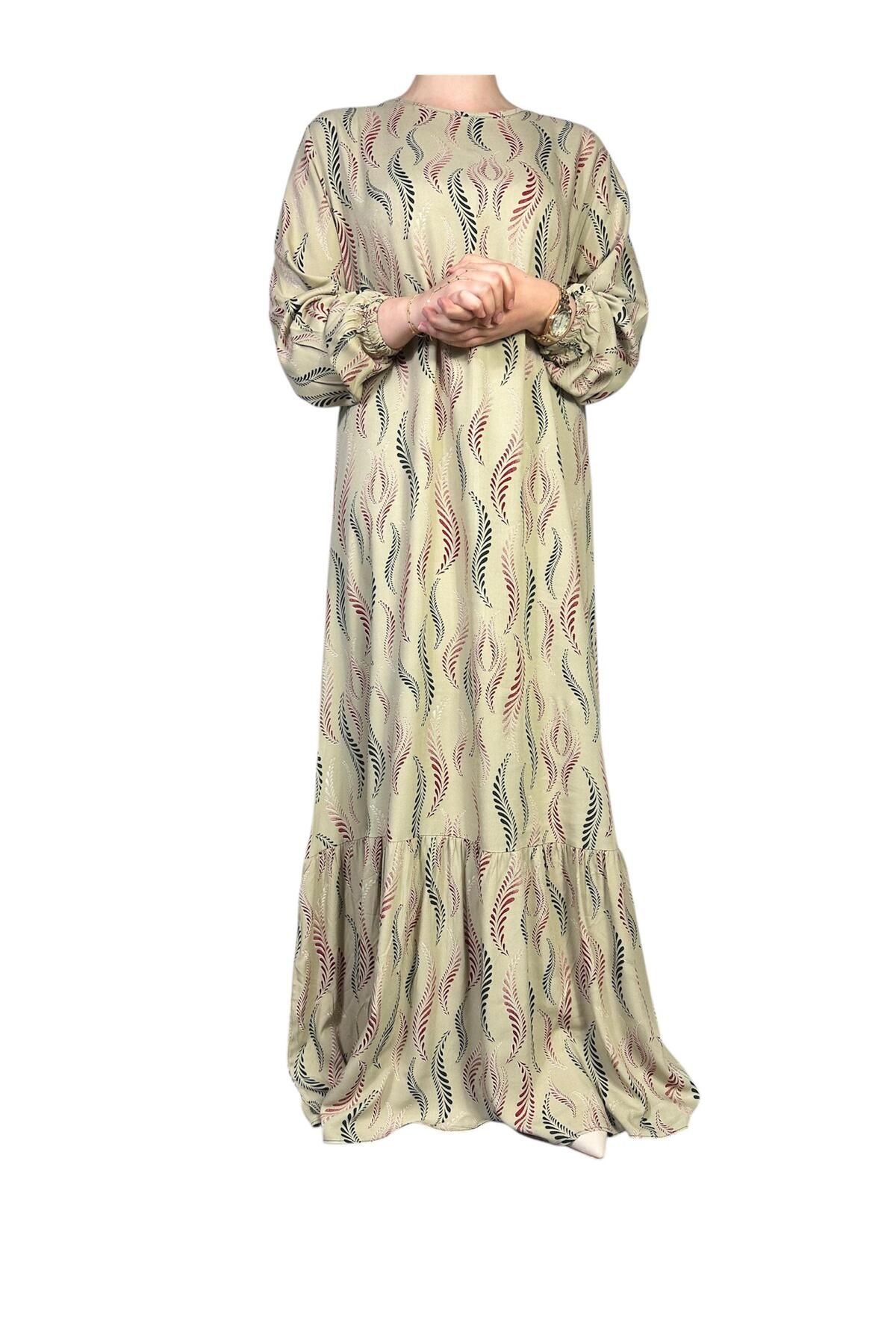 ELSİ Batik Desenli Viskon Elbise