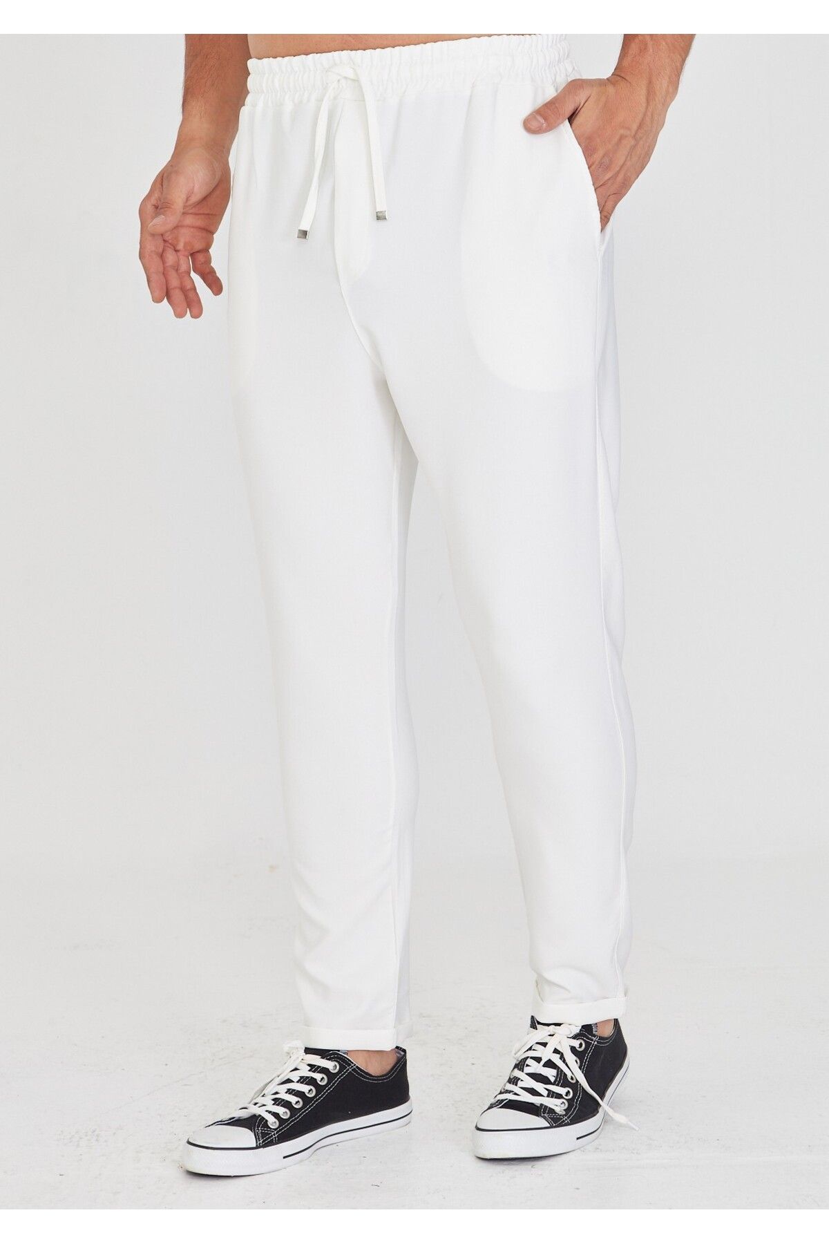 ZİNOX Erkek Bel Latikli Bağıcıklı Duble Paça Slim Fit Jogger Pantolon