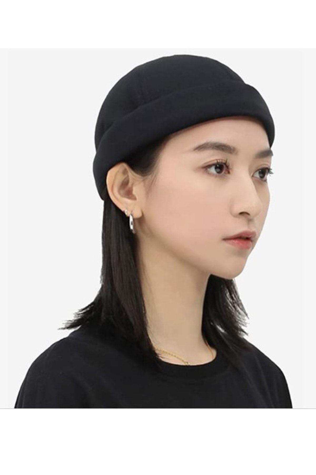 Ritagarcia  Ayarlanabilir Retro Siyah Takke Yazlık Şapka - Görsel 6