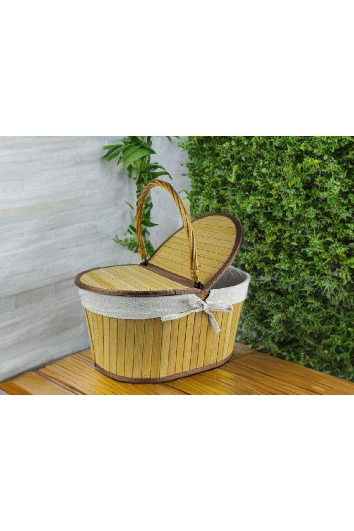 ZADA HOME Bambu Piknik Sepeti Oval Tekli Ölçüm. 19 x 28 x 40 cm Kalite urun.