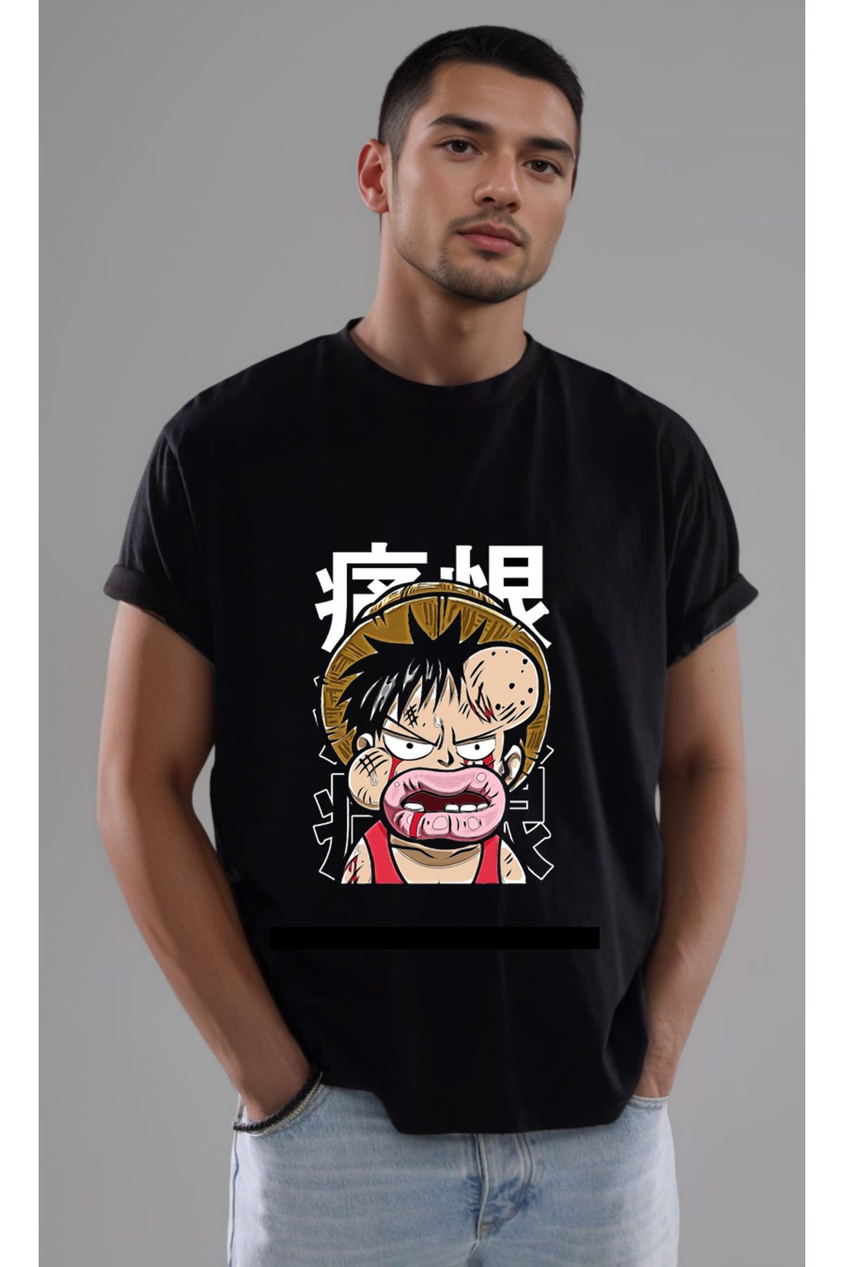petite pati One Piece Luffy Baskılı Unisex Tshirt