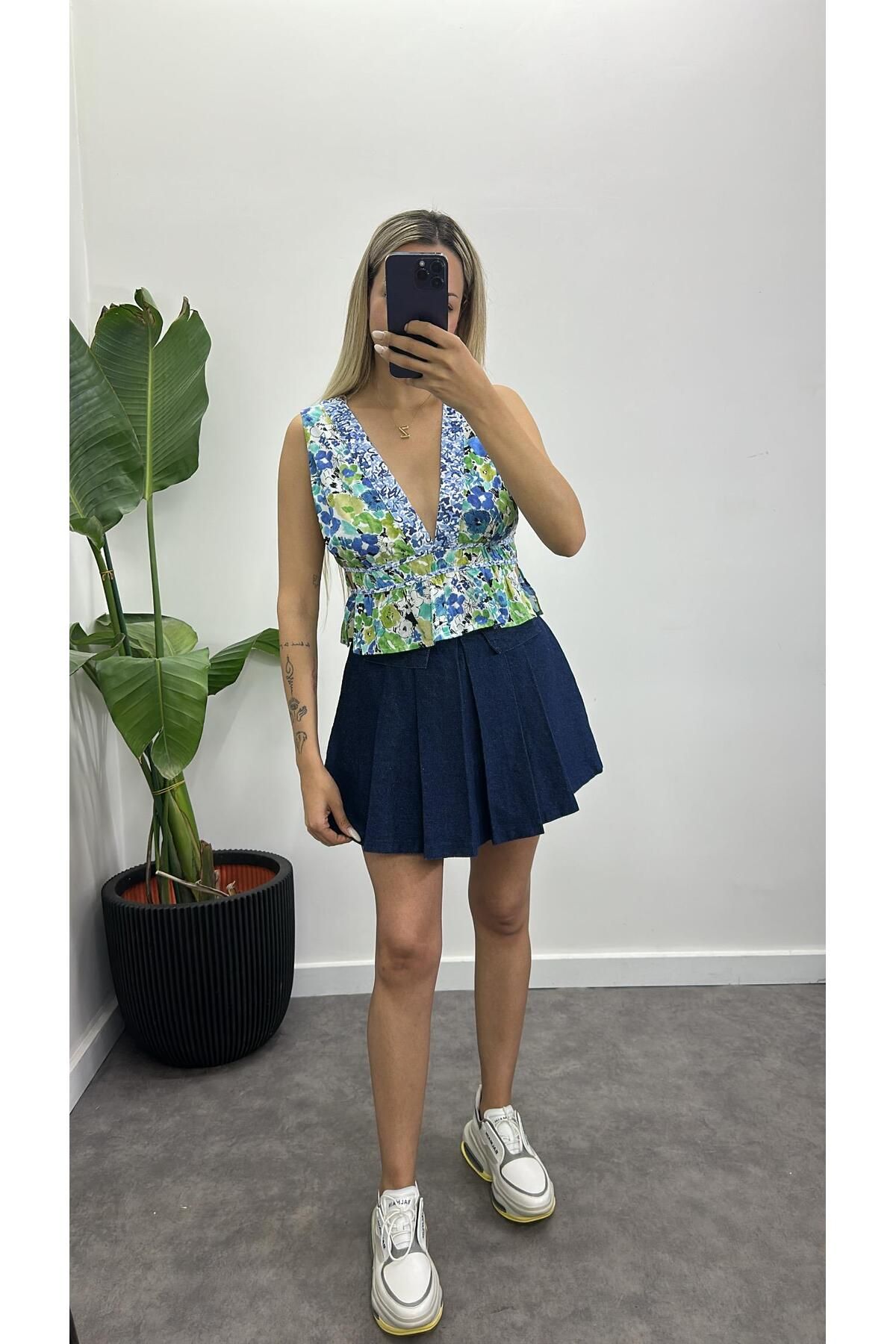 Acar Boutique Pileli Jean Etek