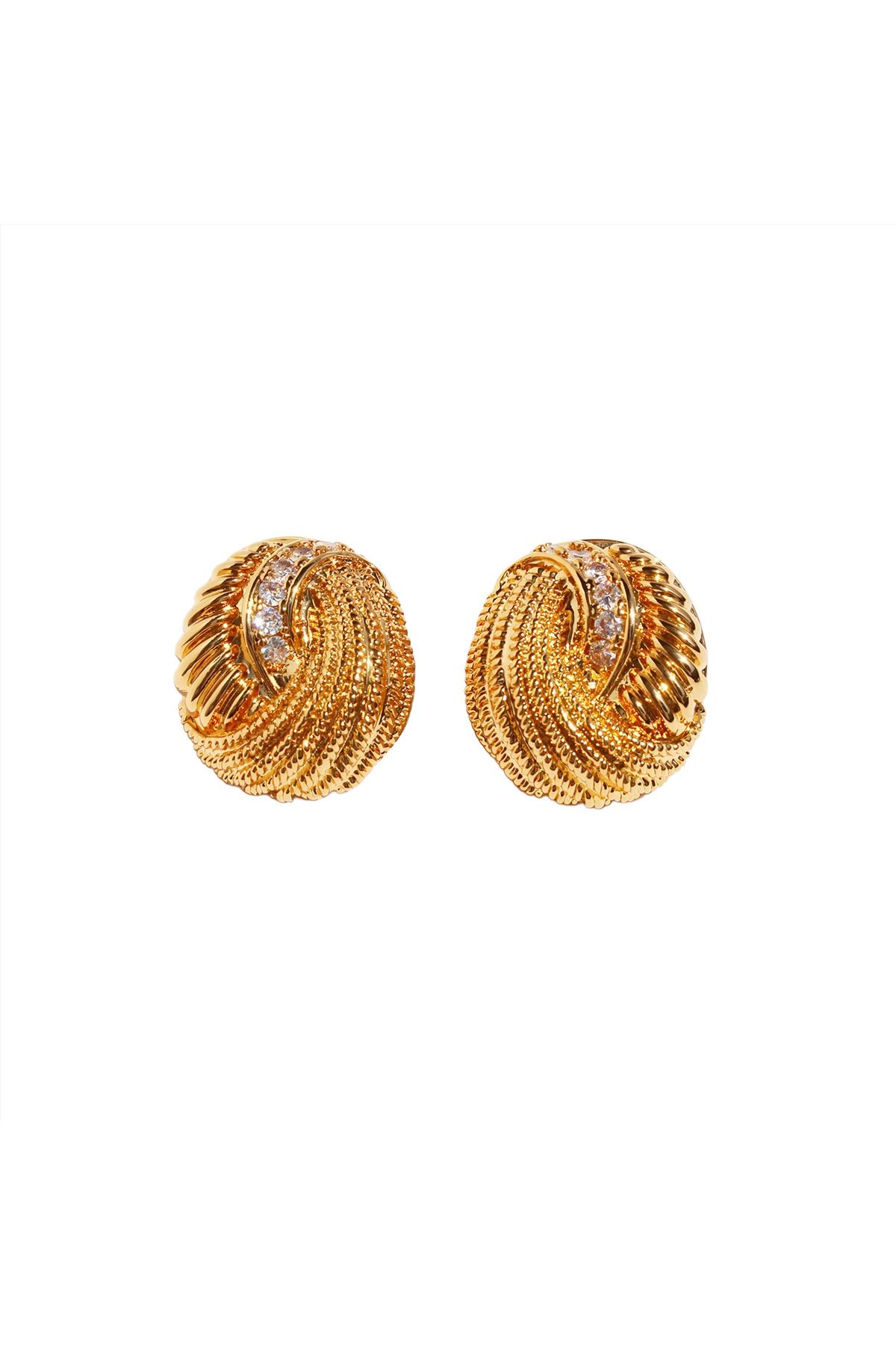 la nuit jewellery Lilas Taşlı Retro Küpe