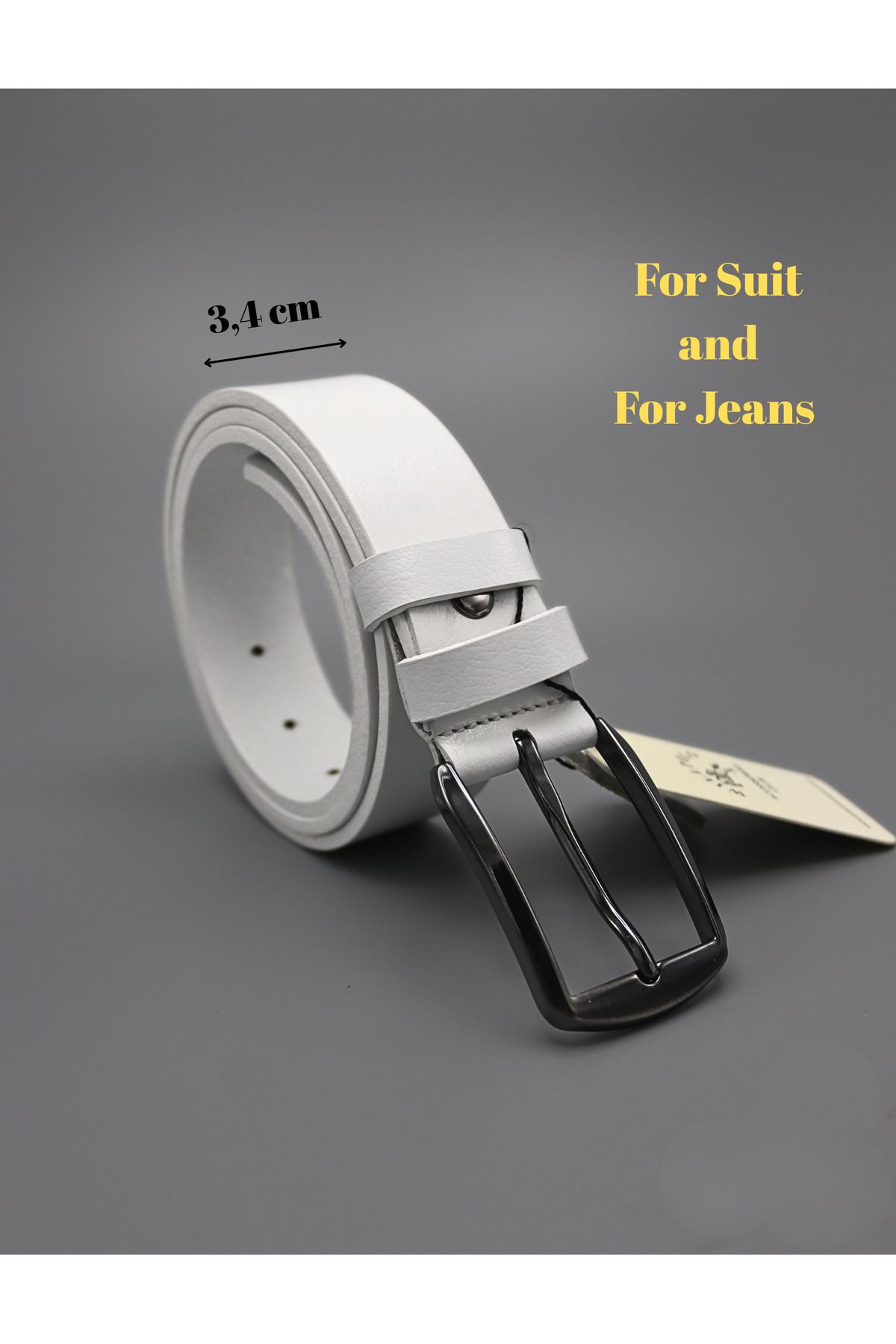 willpolo Hakiki Manda Derisi Beyaz Kot Kanvas ve Kumaş Pantolon Kemerleri Buffalo Leather Belts
