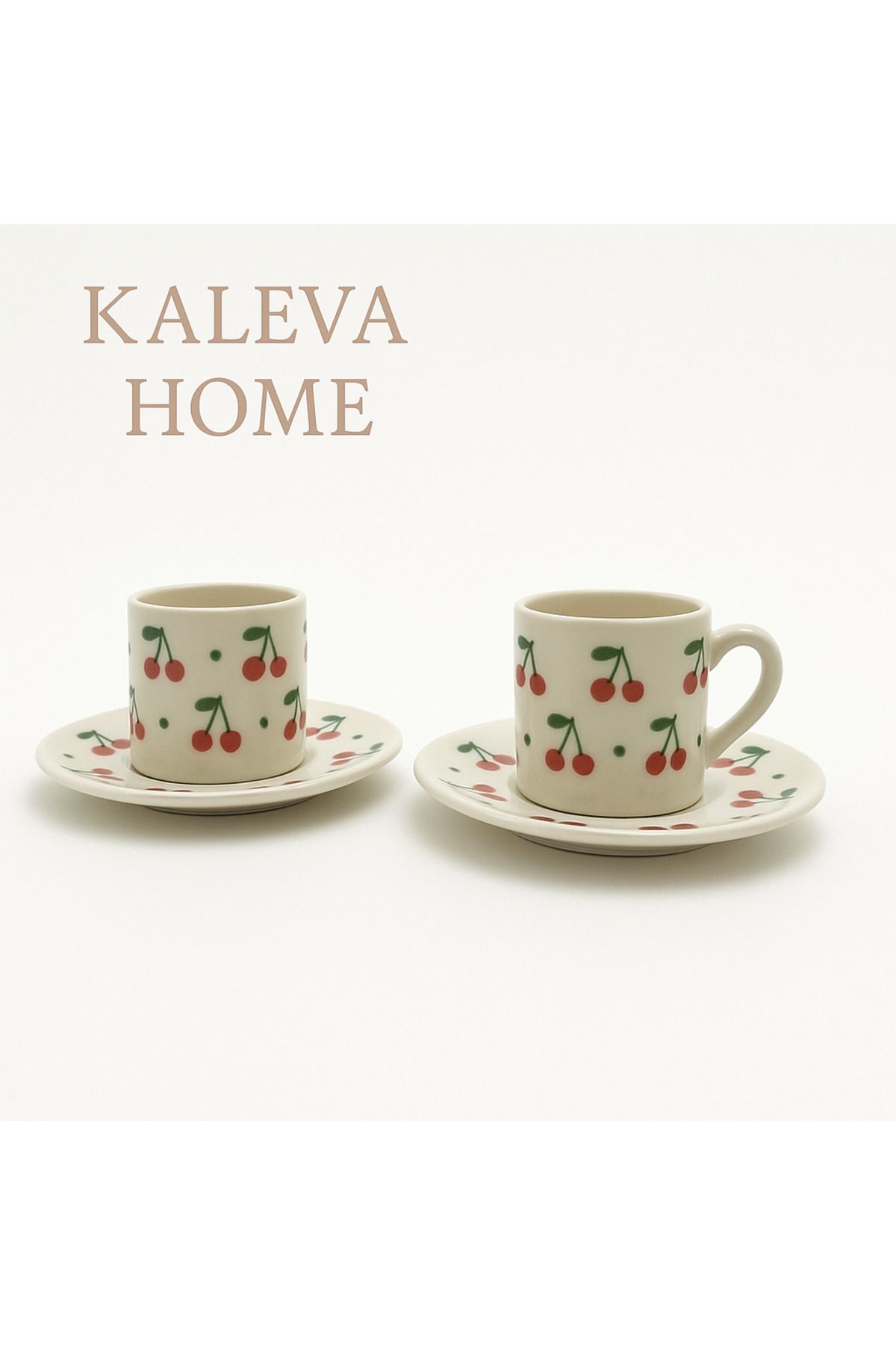 Home KALEVA HOME 2'li Kiraz Desenli Türk Kahvesi Fincanı