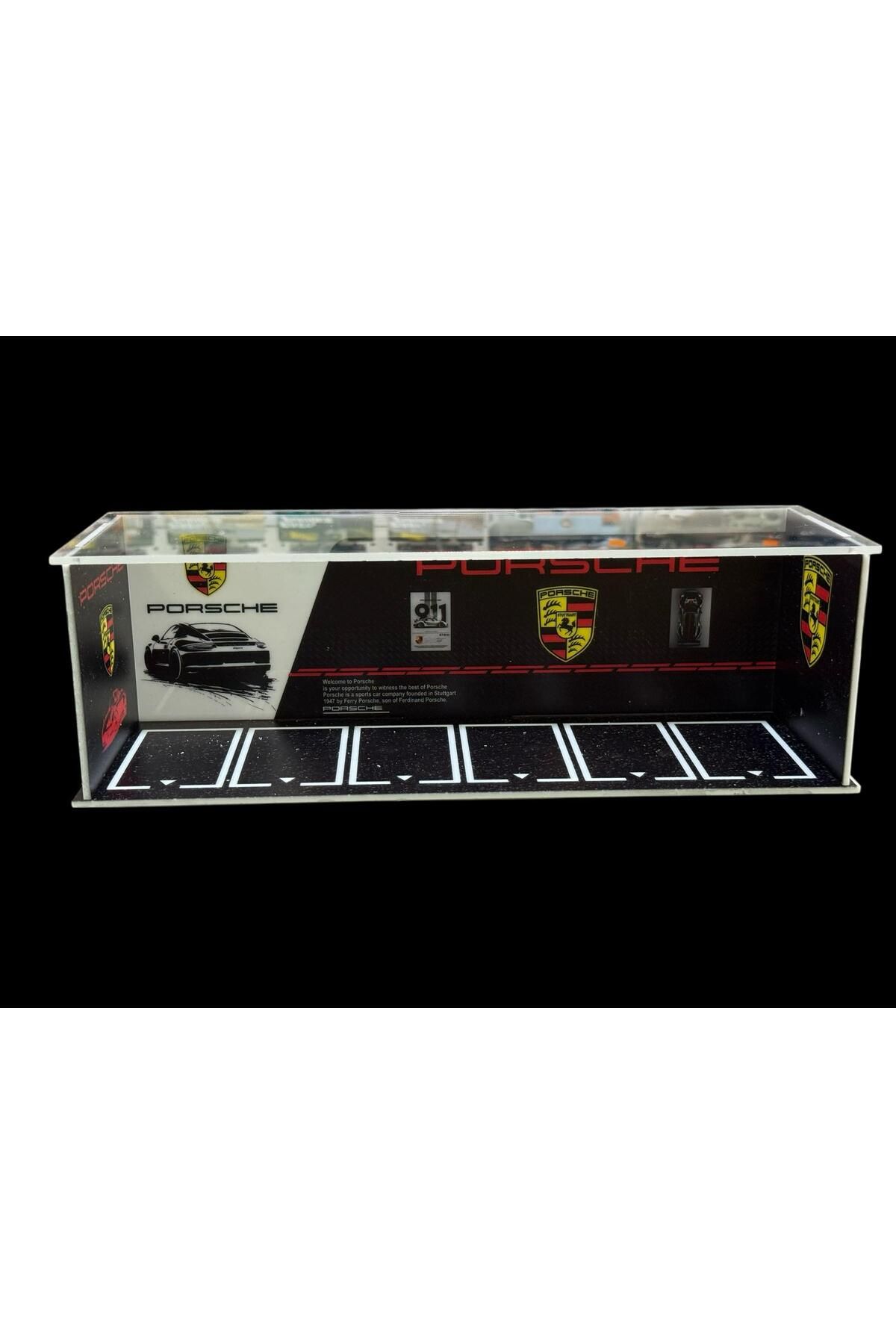 HOT WHEELS 6 Adet Araç Alan Pleksi Garaj Porsche