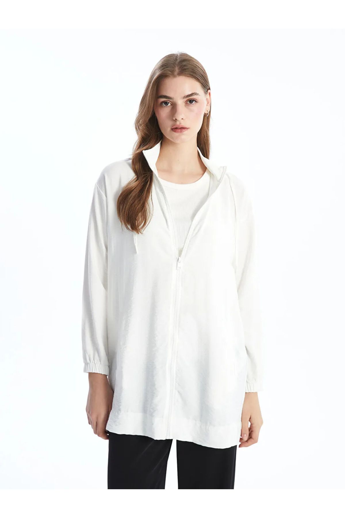 LC Waikiki Kapüşonlu Düz Oversize Kadın Tunik