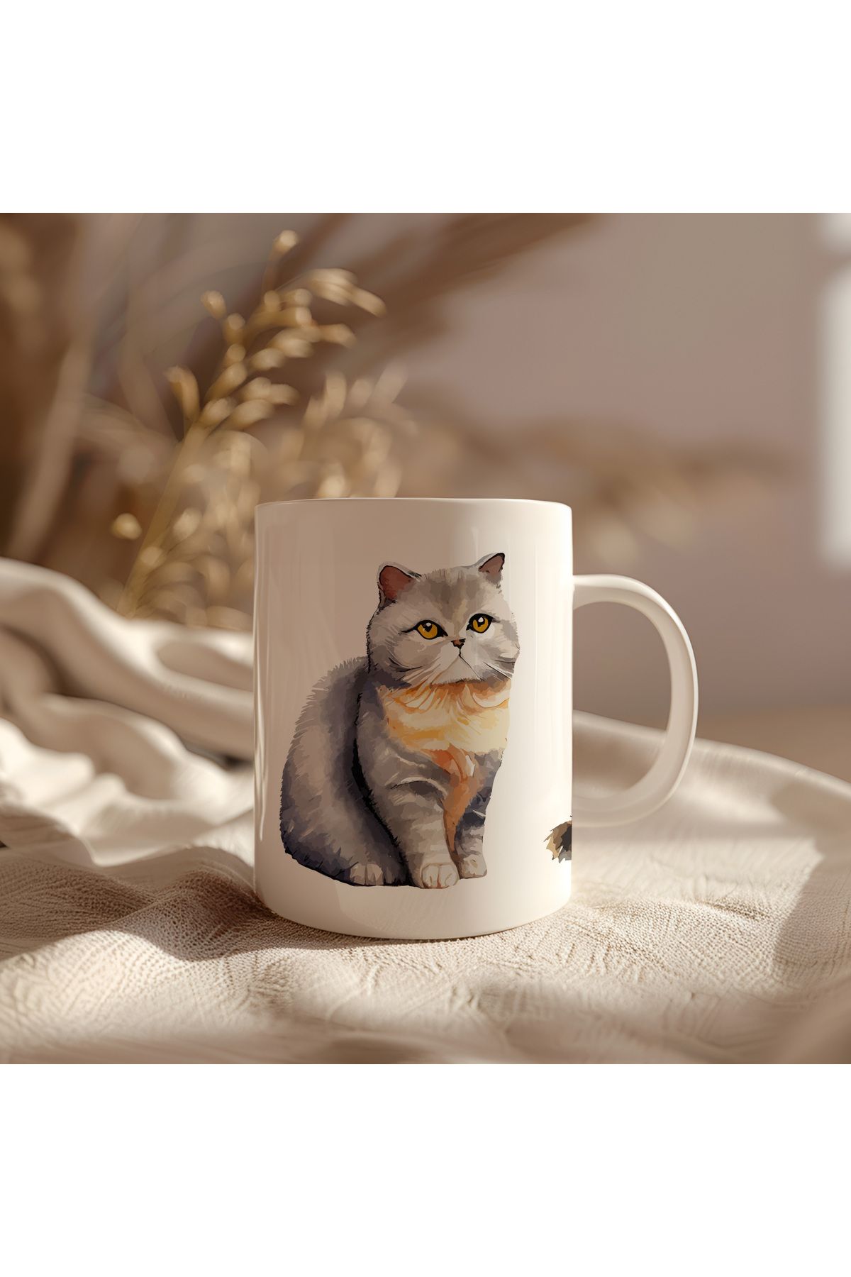 waspandhornet Kedi Temalı Seramik Kupa