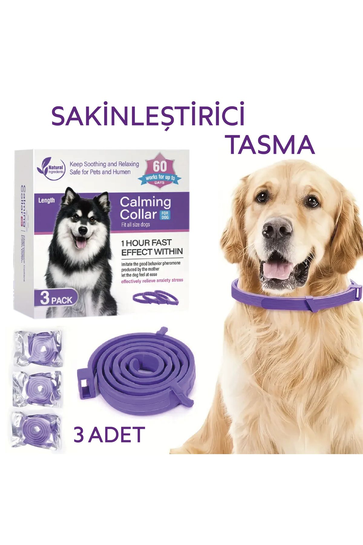 KDS Calming Collars Dog Sakinleştirici Köpek Boyun Tasması 4'lü Paket - Ayarlanabilir Ölçü