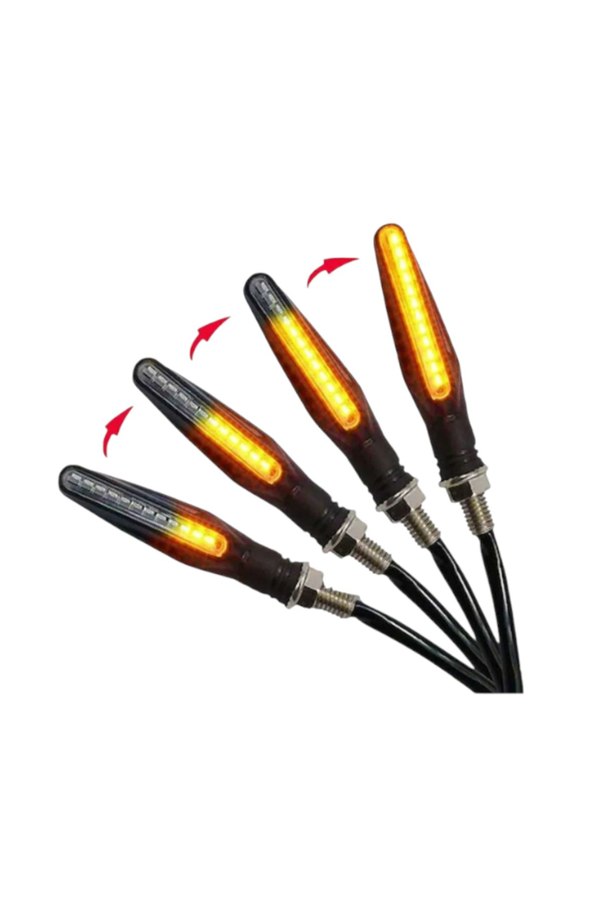 Motolider Sinyal Takımı Kayan Led Sarı Parklı Beyaz Universal