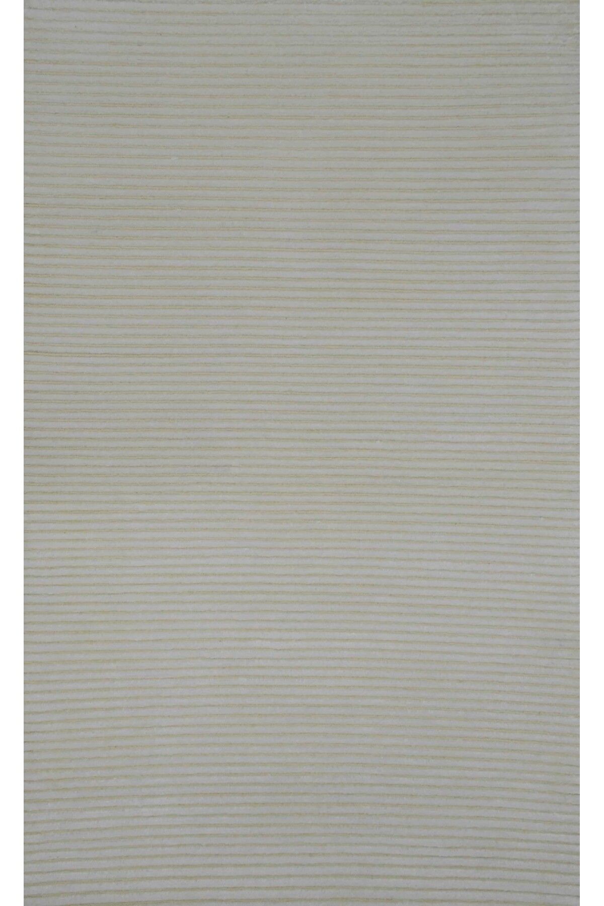 Handmade Nüans Beyaz Renk İpek Görünümlü Viskoz Modern Çizgili El Dokuma Halı 80x150 cm (1.2 m²)