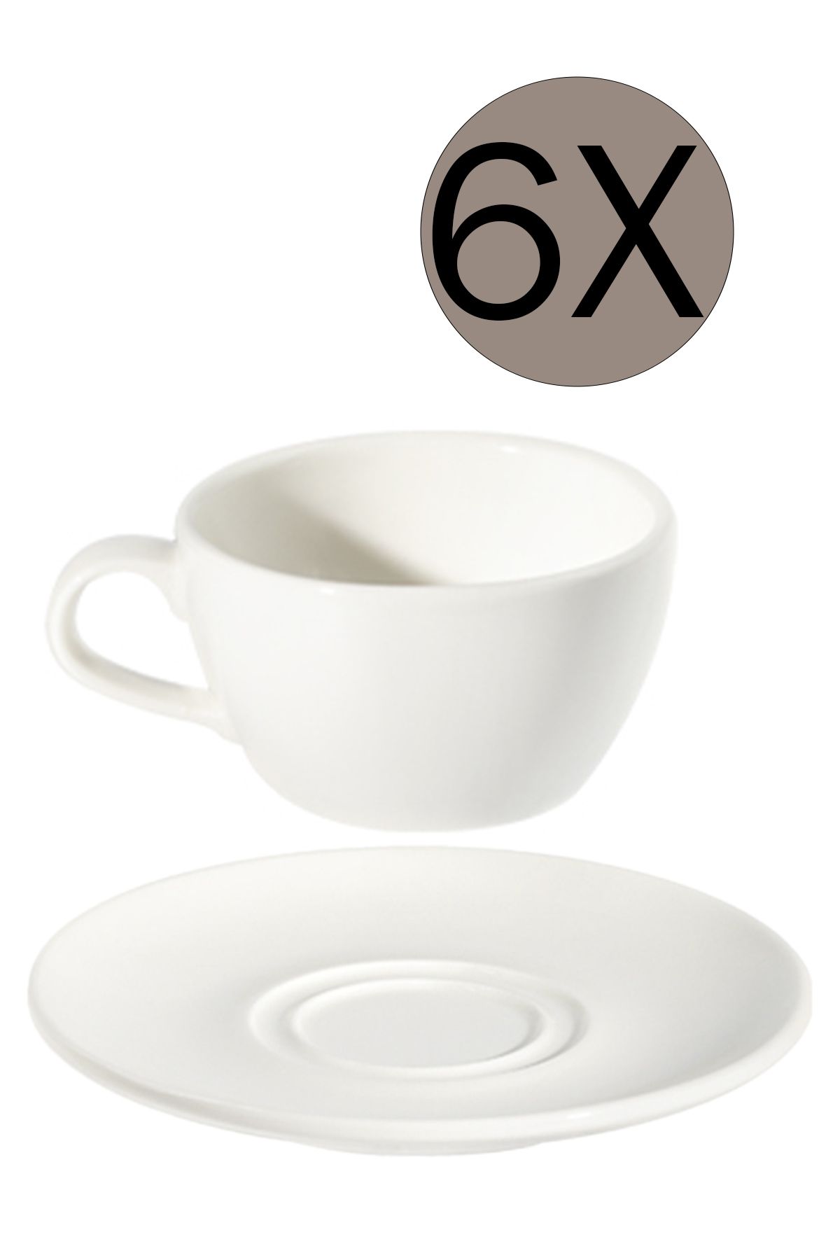 İD FİNE Transparan Alzar Cappuccino Fincanı 270 cc ve Tabağı 16 cm 6'lı Takım 10000-304227 10000-111216
