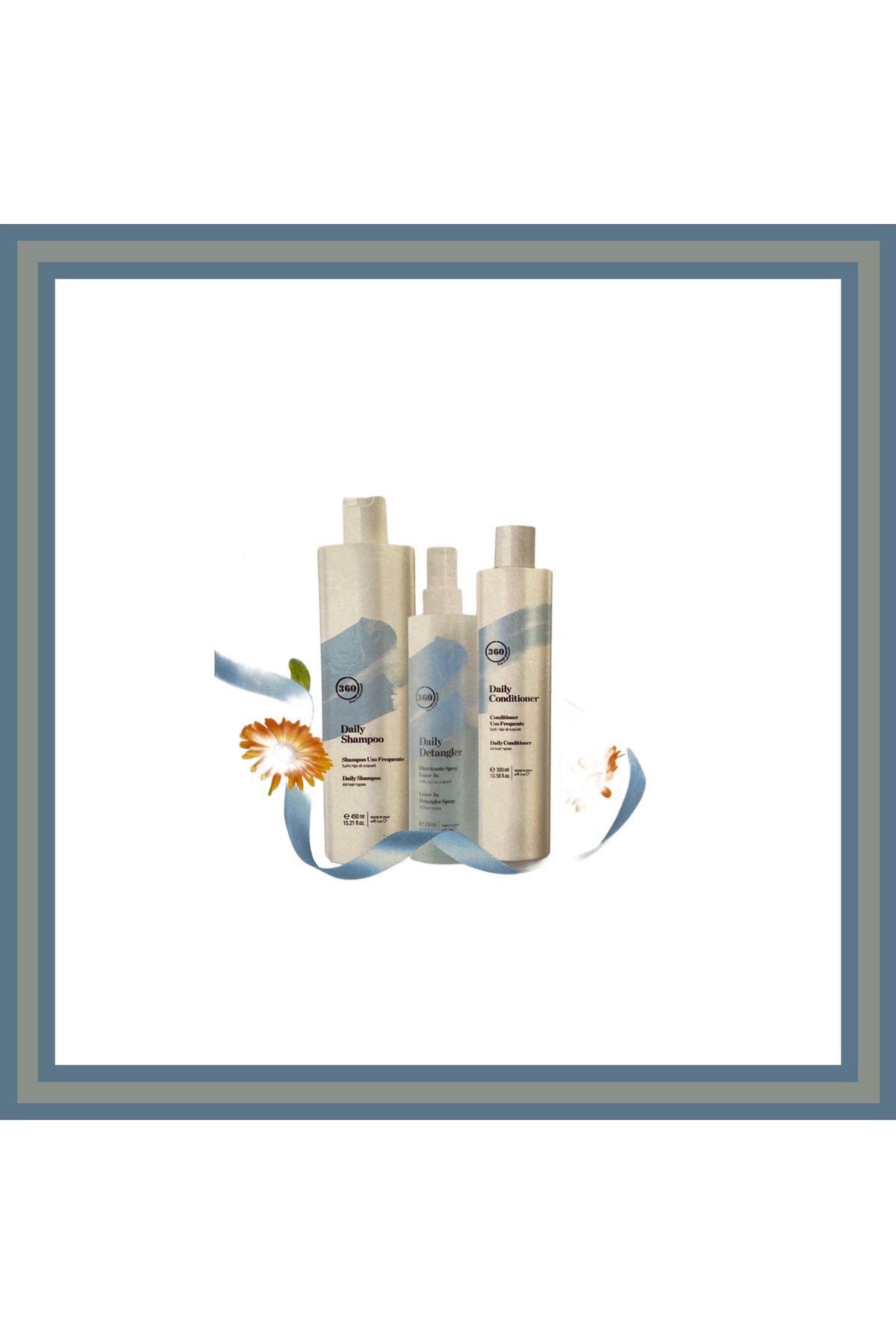 +360 360 Hair Professional Daily Shp-Daily Cond.300ml-Daily Detangler 250ml Set