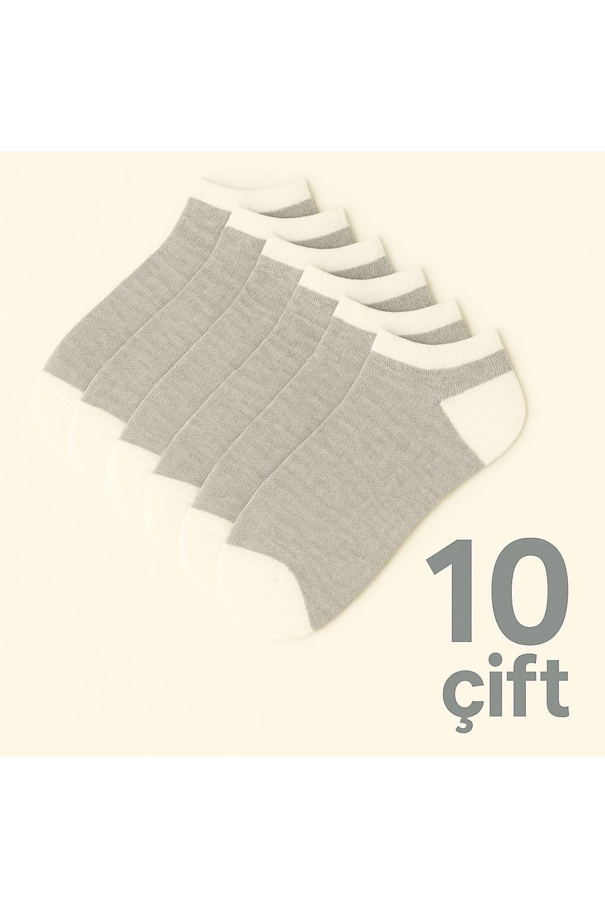Butik Flanör Açık Gri 10’lu Patik Çorap