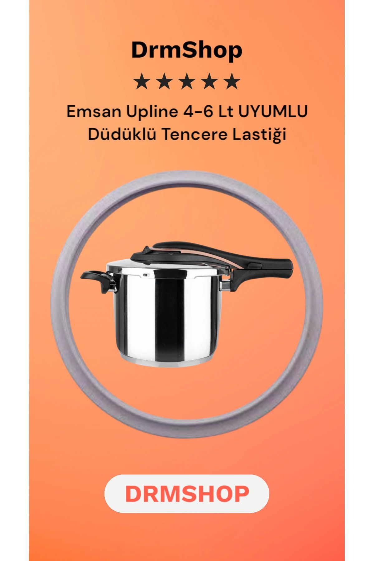 shopdrm DrmShop EMSAN Upline 4-6 LT Uyumlu Düdüklü Tencere Lastiği iç:22 Dış:24 cm