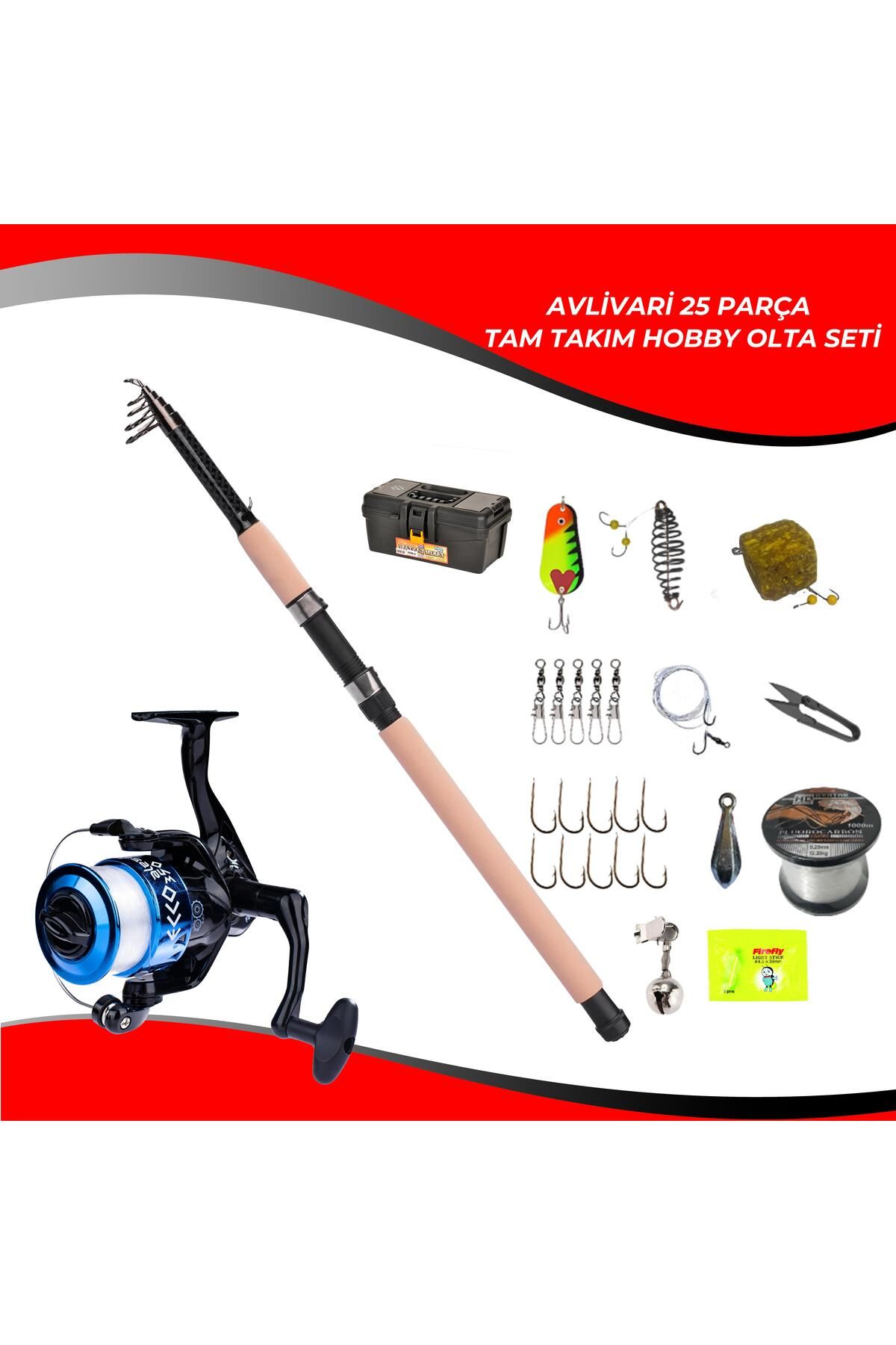 Avlivari 25 Parça Fighter 300 Cm 50-100 Gr-Ecco 6000 Tam Takım Tatlı Su Hobi Kıyı Olta Seti