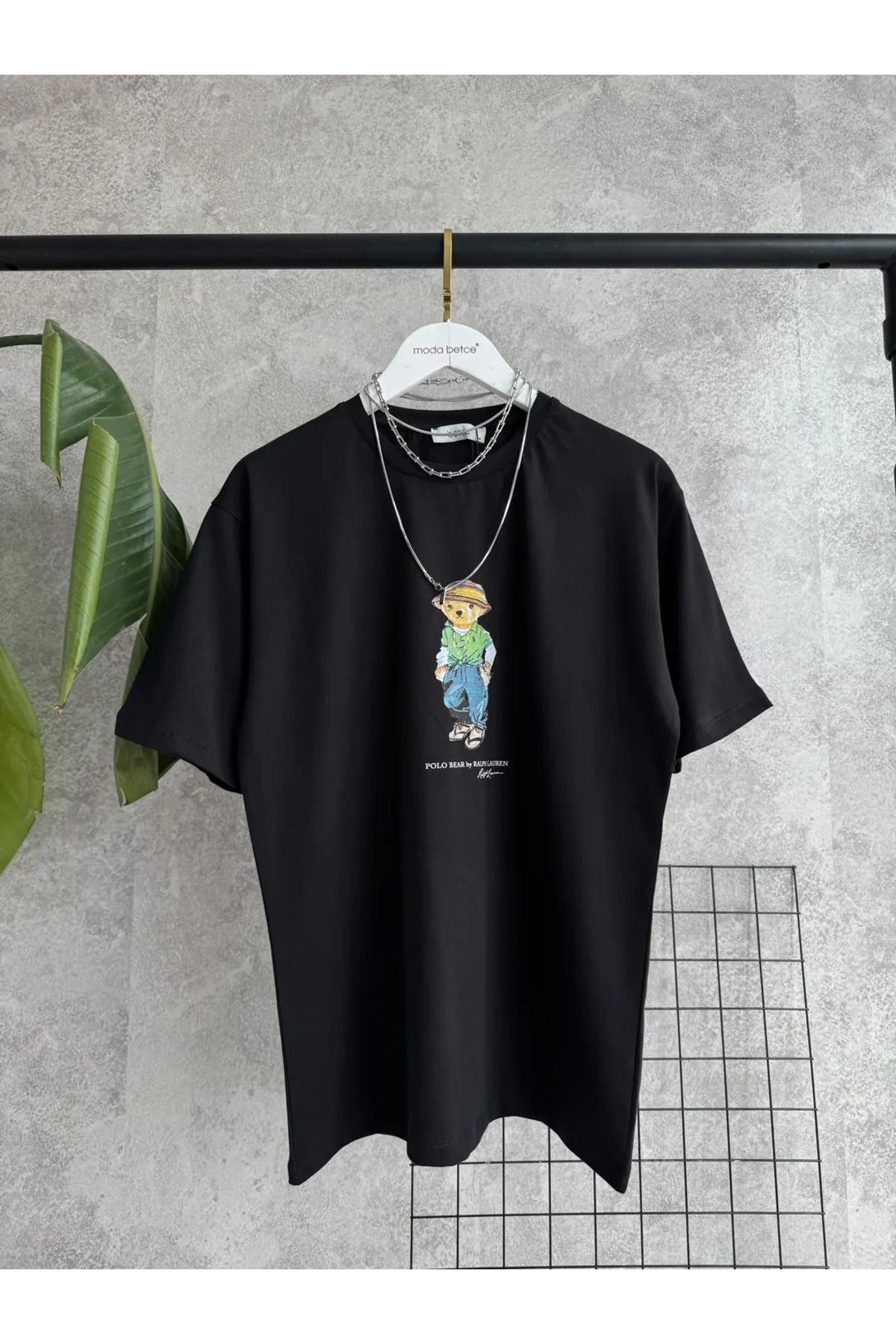 modabetce Bear baskılı kadın t-shirt