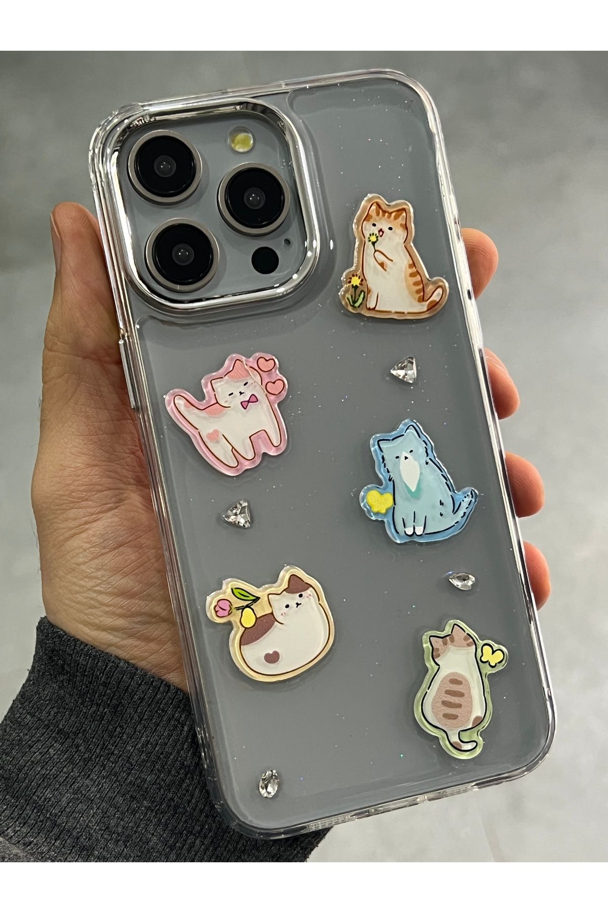 EDELFU iPhone 15 PRO MAX Arkası Sararmaz Sert Yanları Yumuşak Silikon Kapak Kılıf