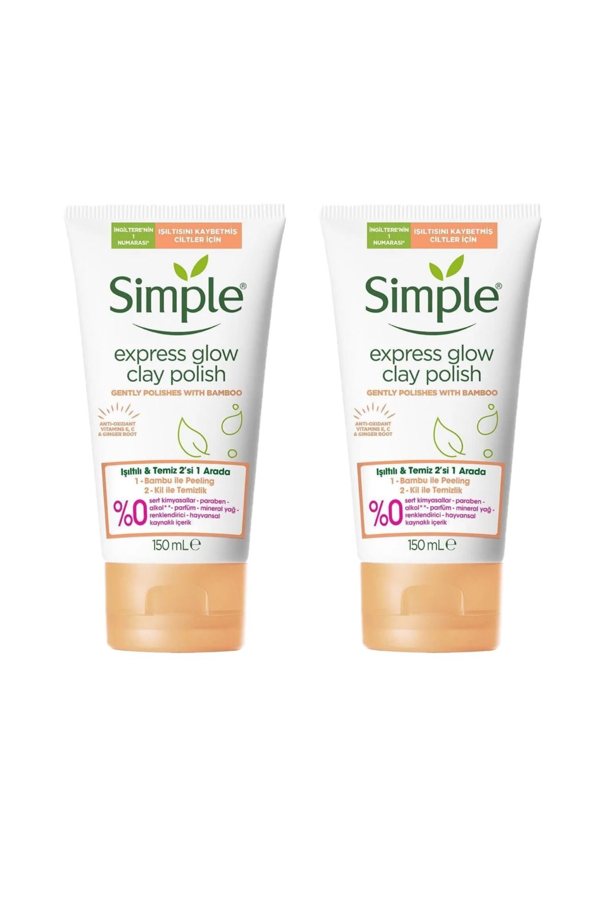 Simple Protect & Glow 2'Si 1 Arada Işıltılı & Temiz Işıltısını Kaybetmiş Ciltler İçin 150 ml x2 ADET