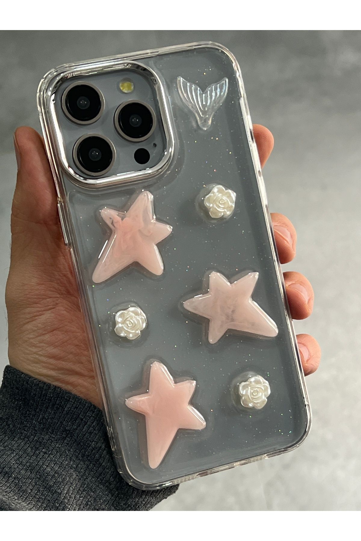 EDELFU iPhone 15 PRO MAX Arkası Sararmaz Sert Yanları Yumuşak Silikon Kapak Kılıf